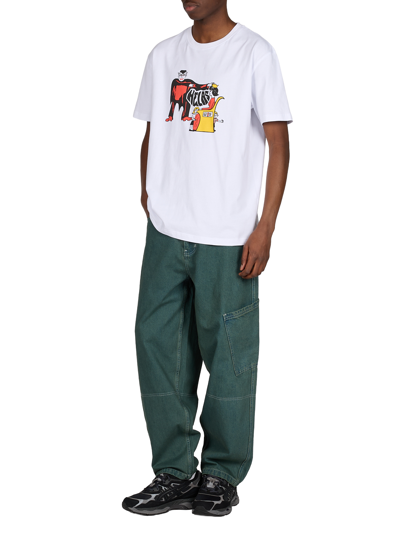 Straight Vampire cotton T-shirt HELAS CAPS White