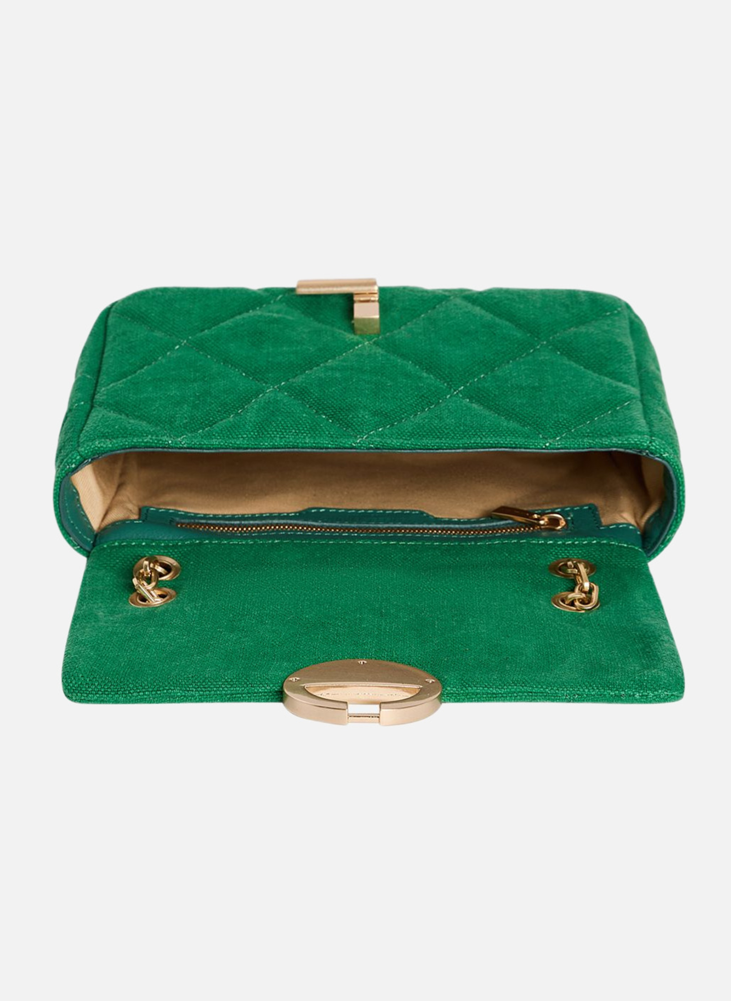 Moyen Sac Moon en Lin VANESSA BRUNO Vert