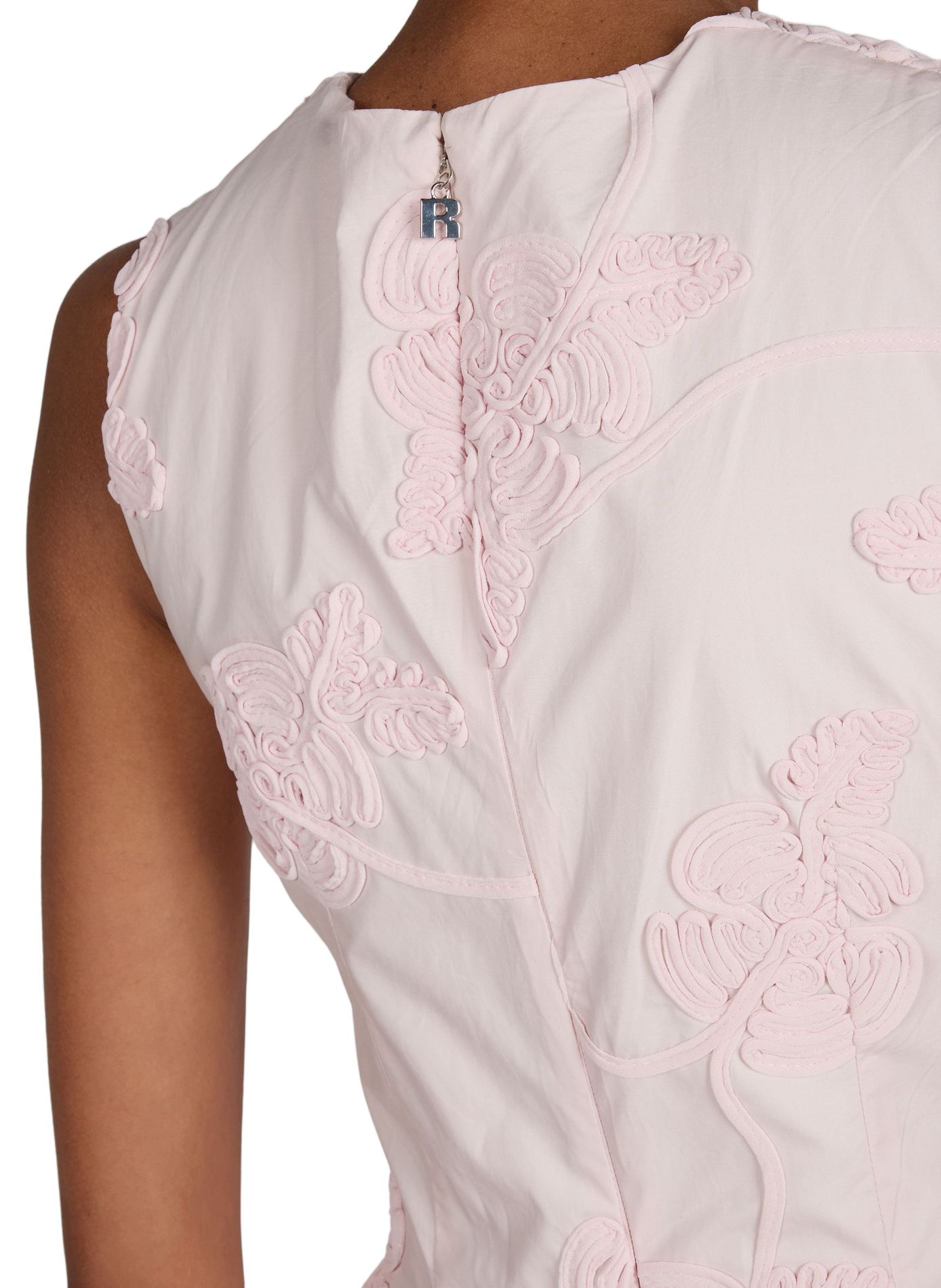 Robe midi fleurie en coton ROTATE Rose