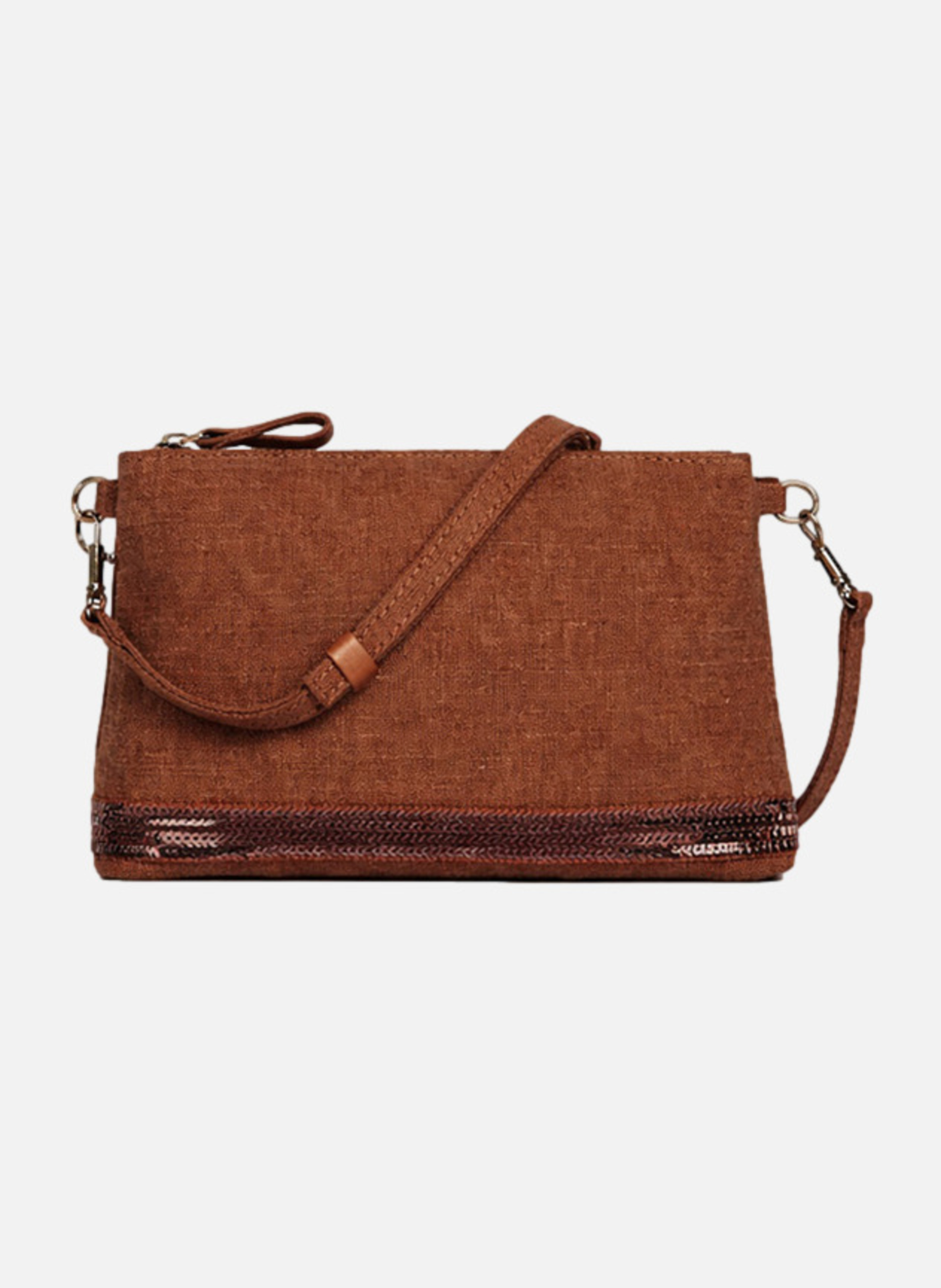 Pochette zippé en lin VANESSA BRUNO Orange