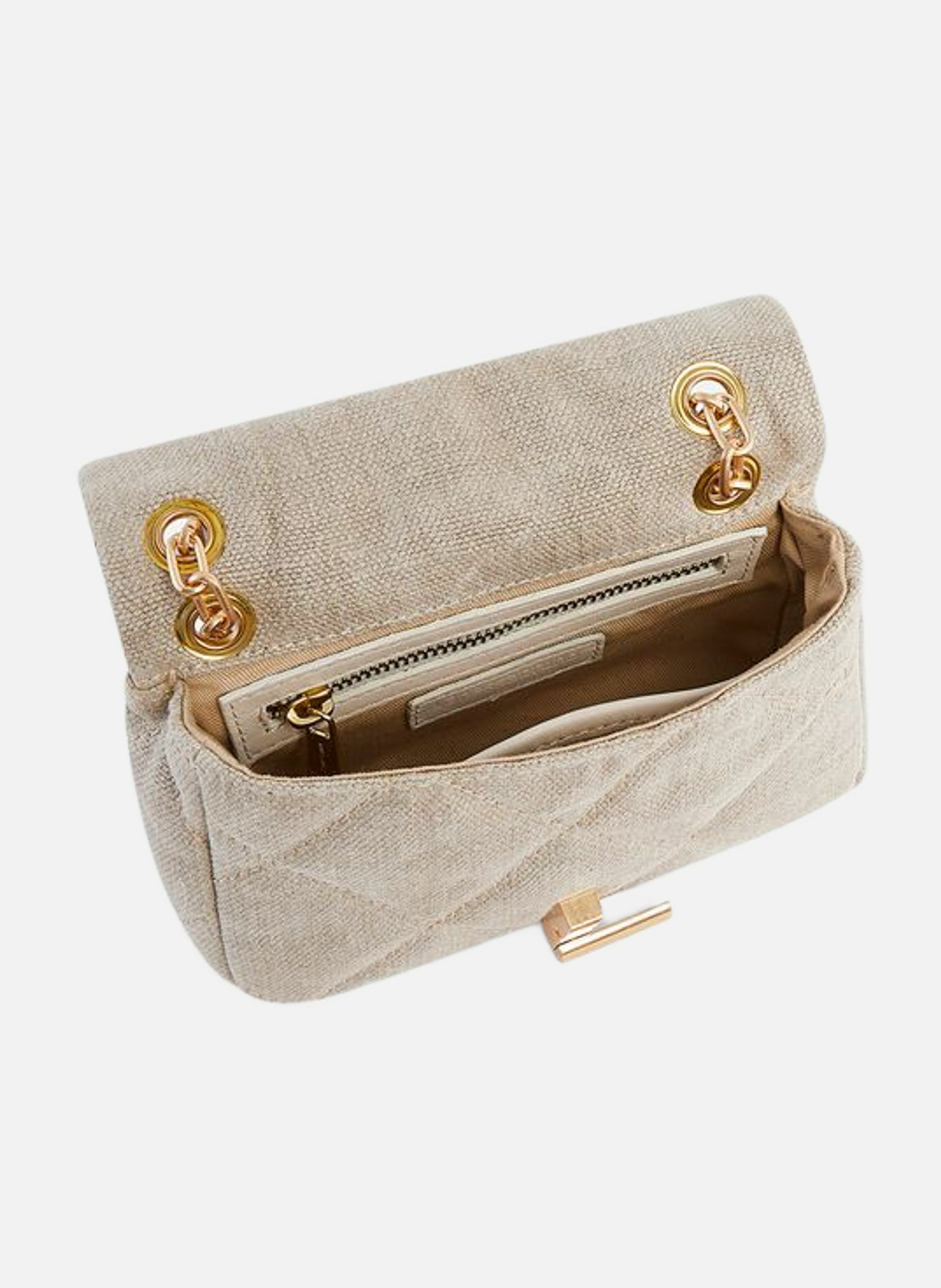 Petit sac moon en lin VANESSA BRUNO Beige
