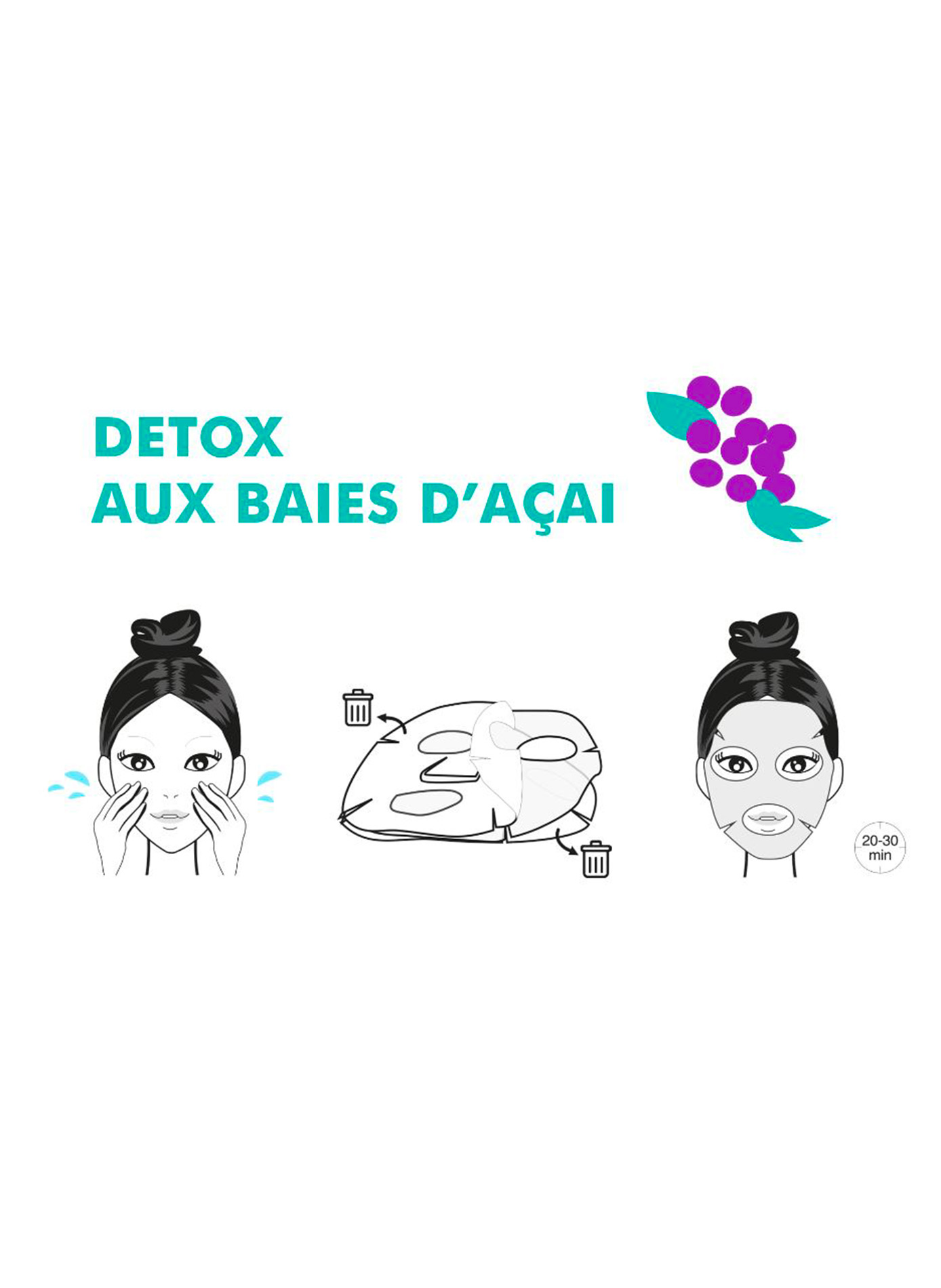 Masque visage anti-pollution baies d'açai INUWET No color