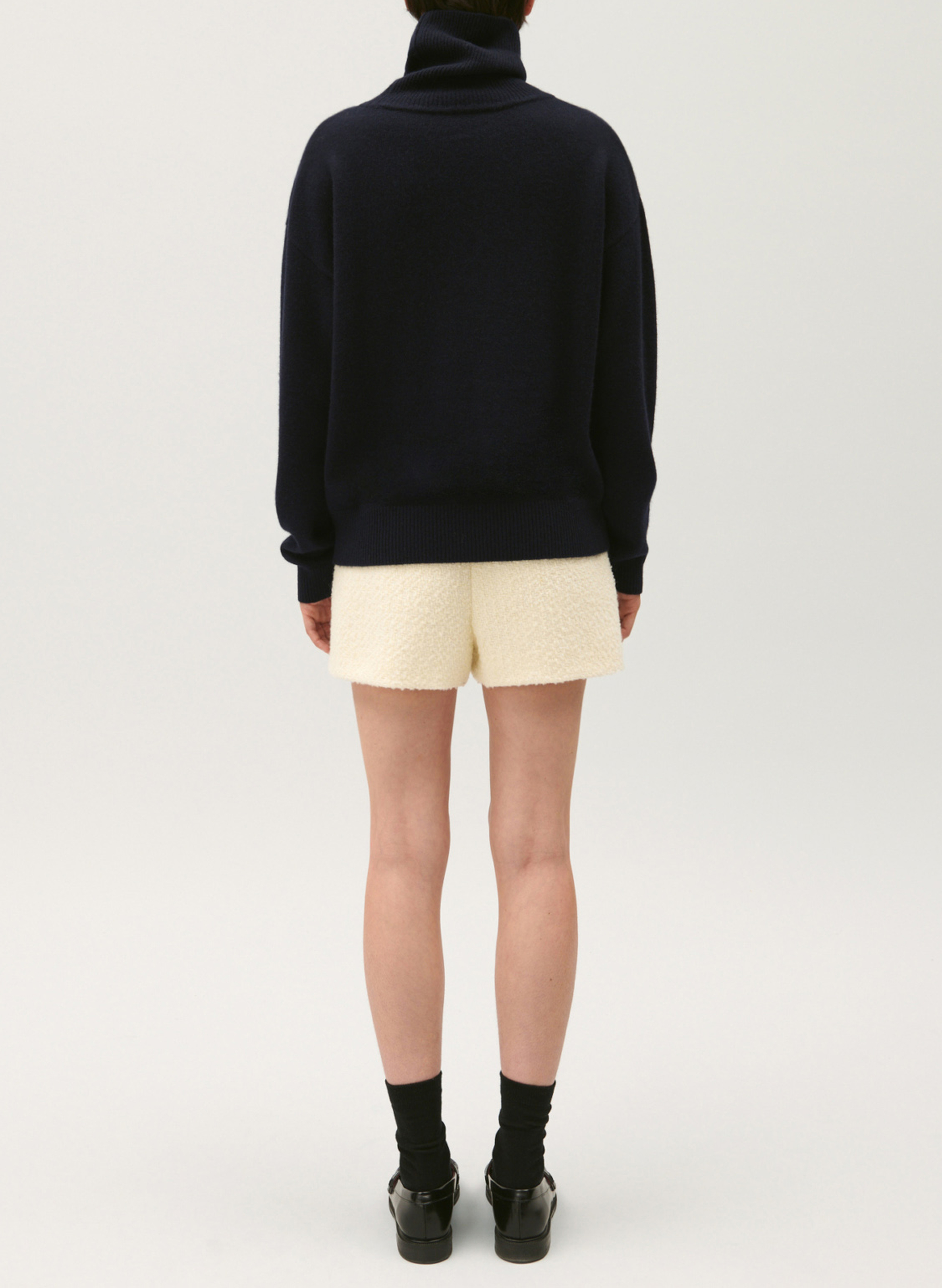 Pull col roulé droit en cachemire CLAUDIE PIERLOT Bleu