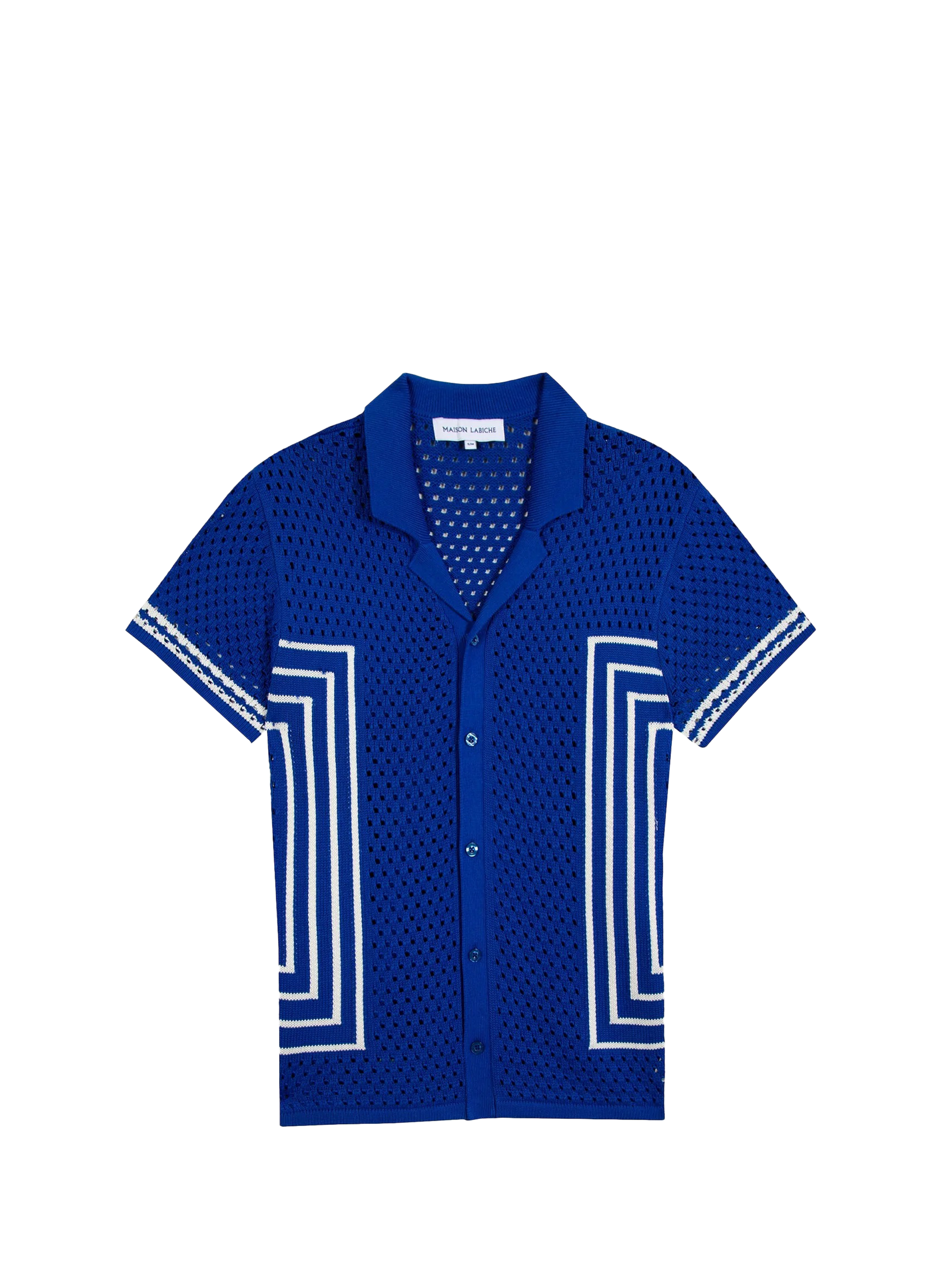 Chemise manches courtes en crochet en coton MAISON LABICHE Blue