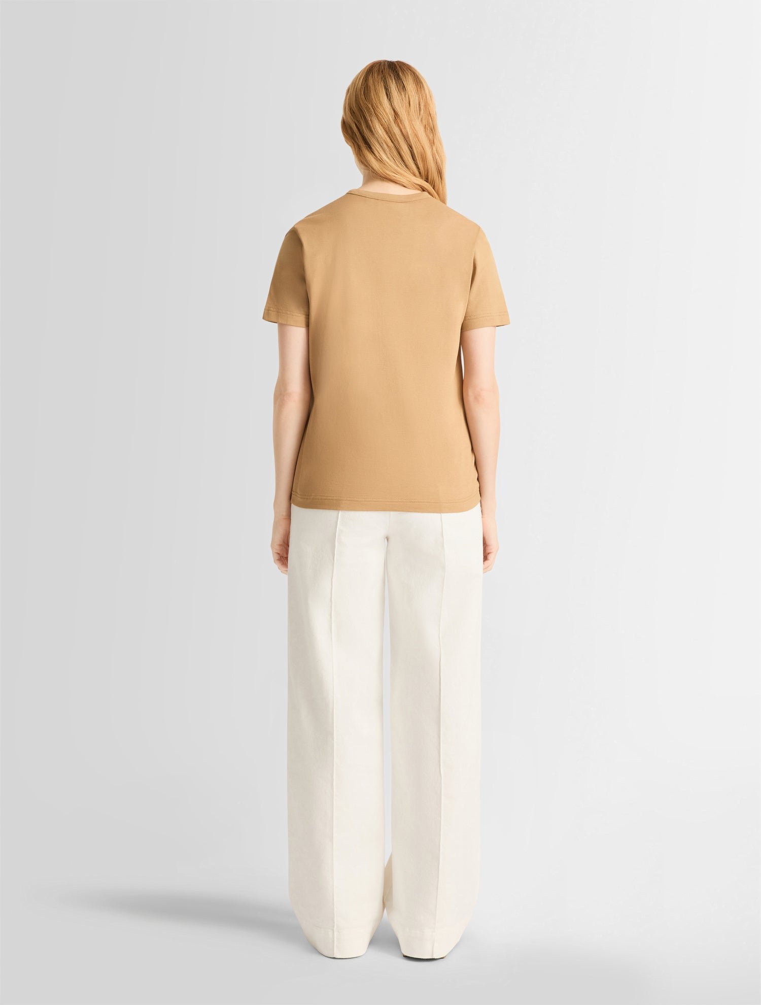 T-shirt manches courtes talixe col rond coupe regular FUSALP Beige