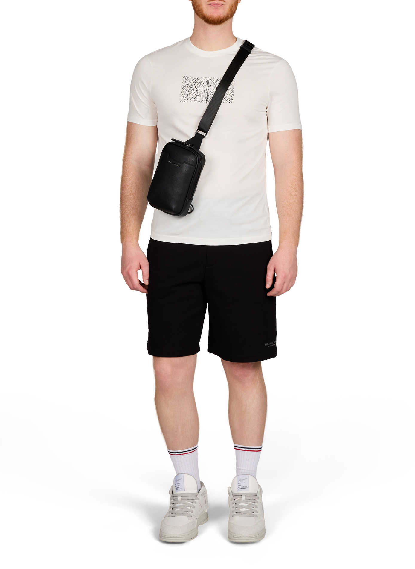 Biker-style cotton t-shirt ARMANI EXCHANGE White