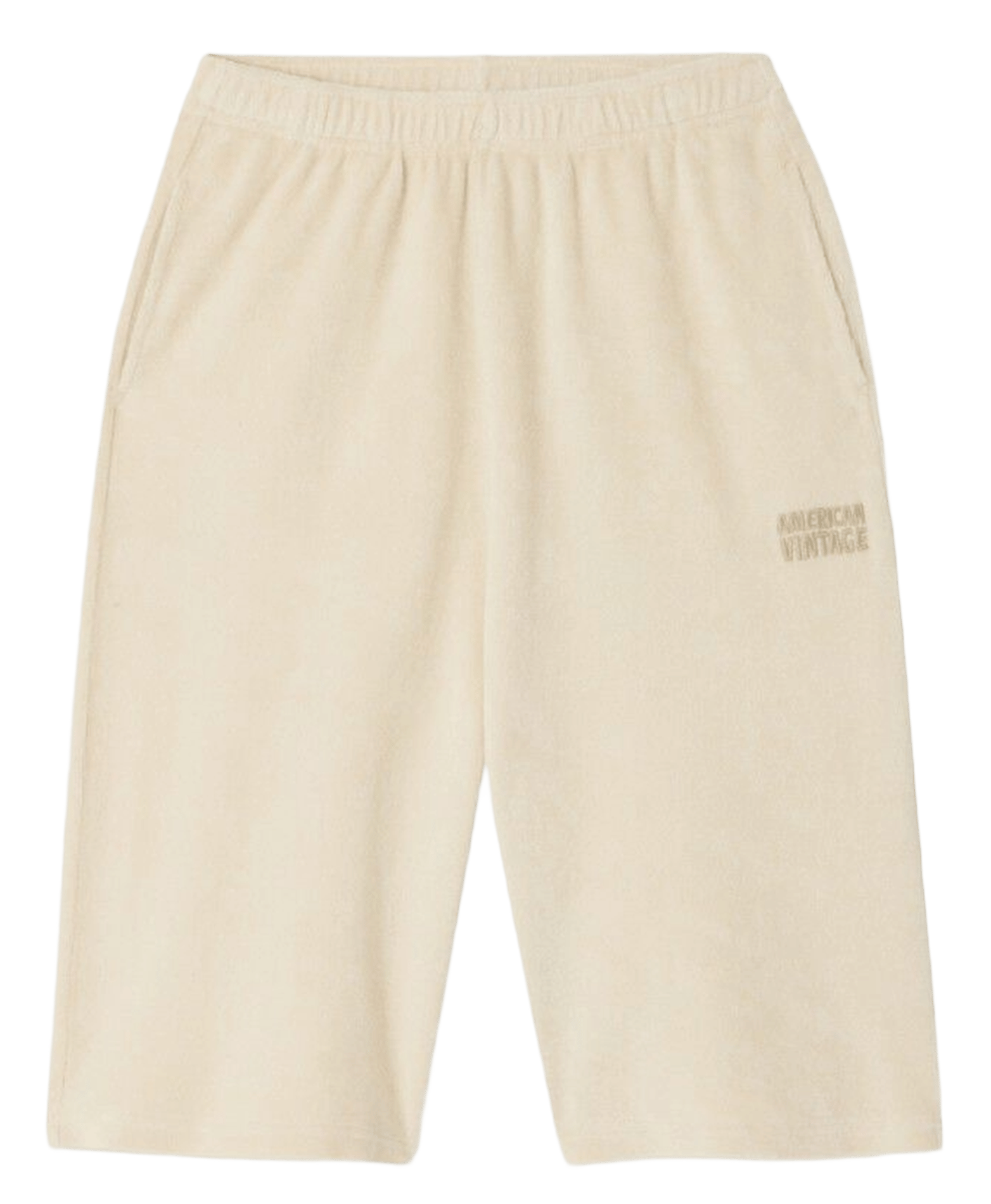 Short droit en coton bio et coton recyclé fuxow AMERICAN VINTAGE Beige