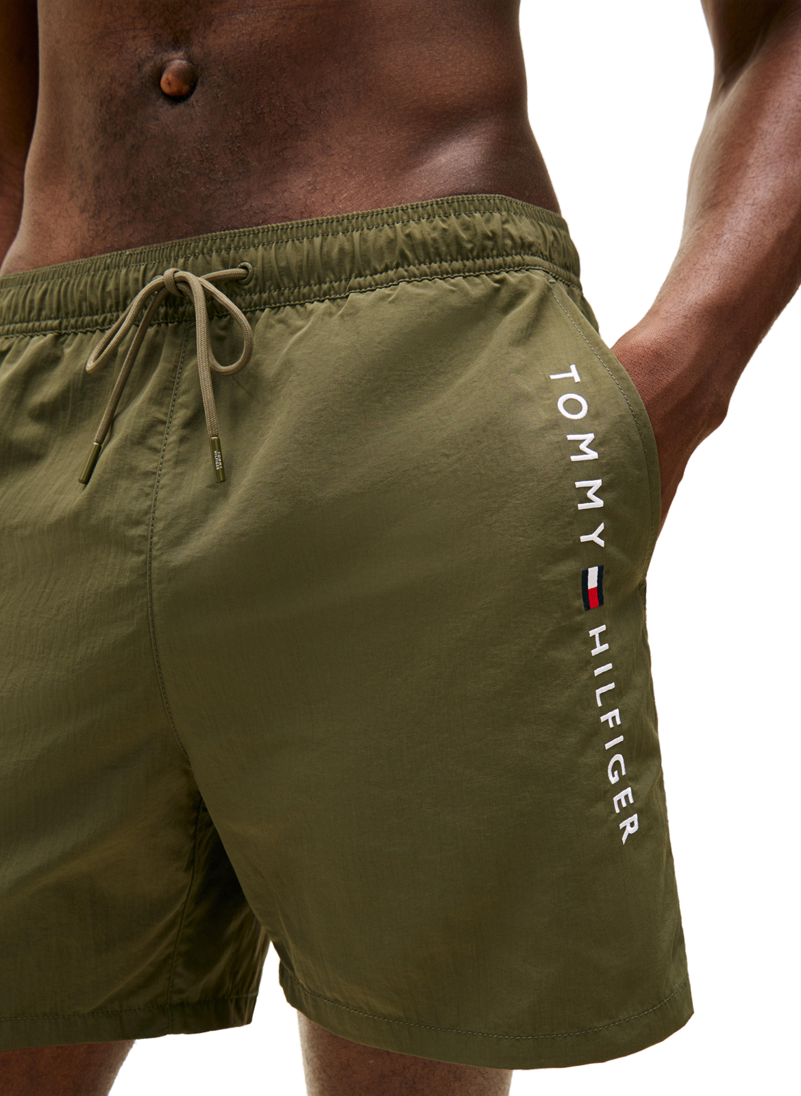 Short de bain à logo TOMMY HILFIGER Kaki