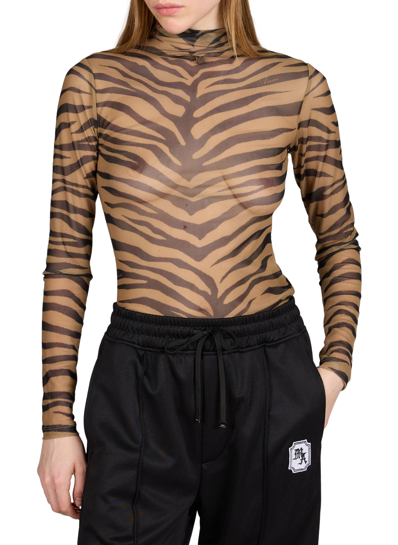 Durchsichtiges Zebra-Top mit langen Ärmeln AMIRI Mehrfarbig