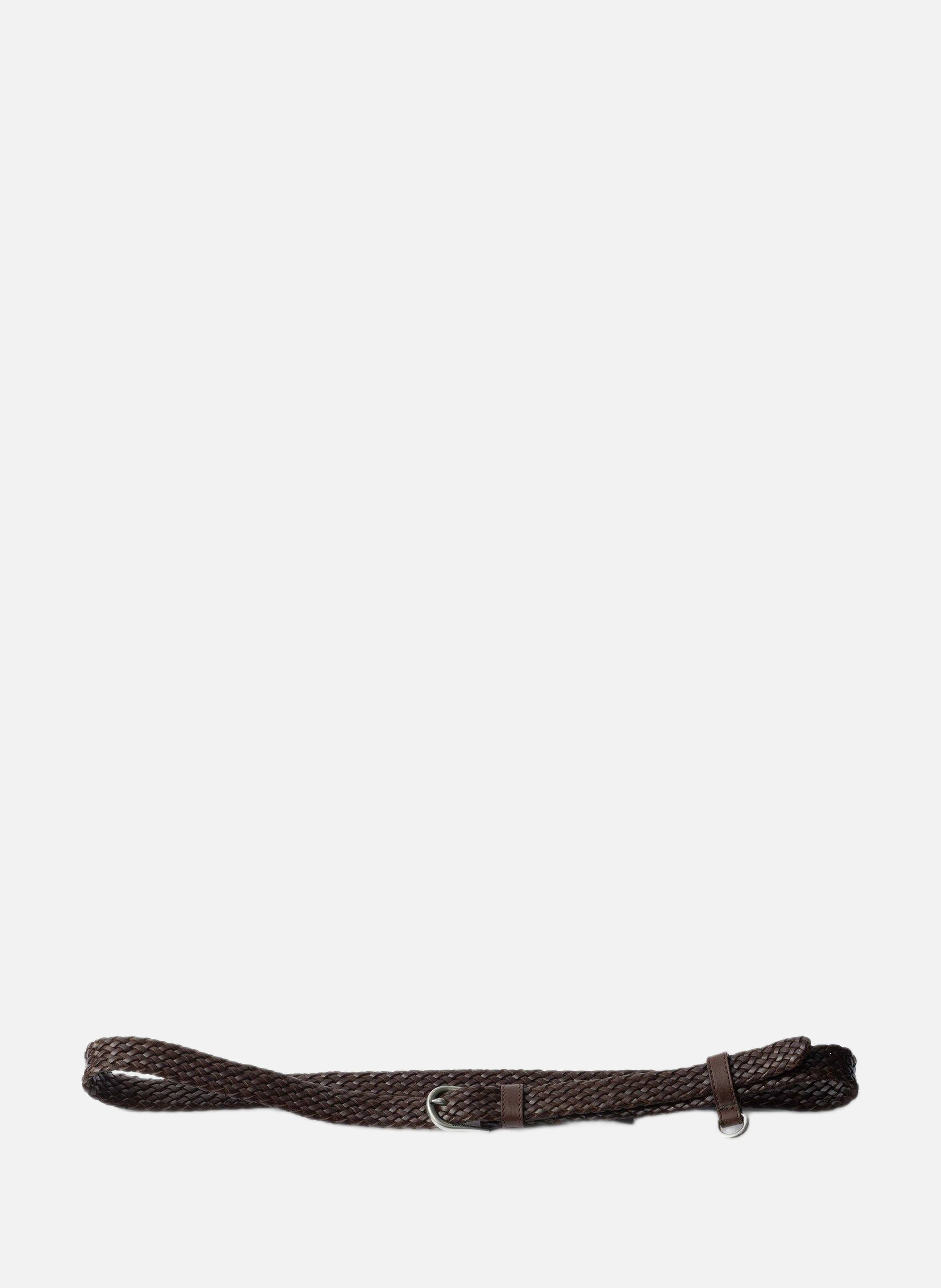 Ceinture fine en cuir PRADA Marron
