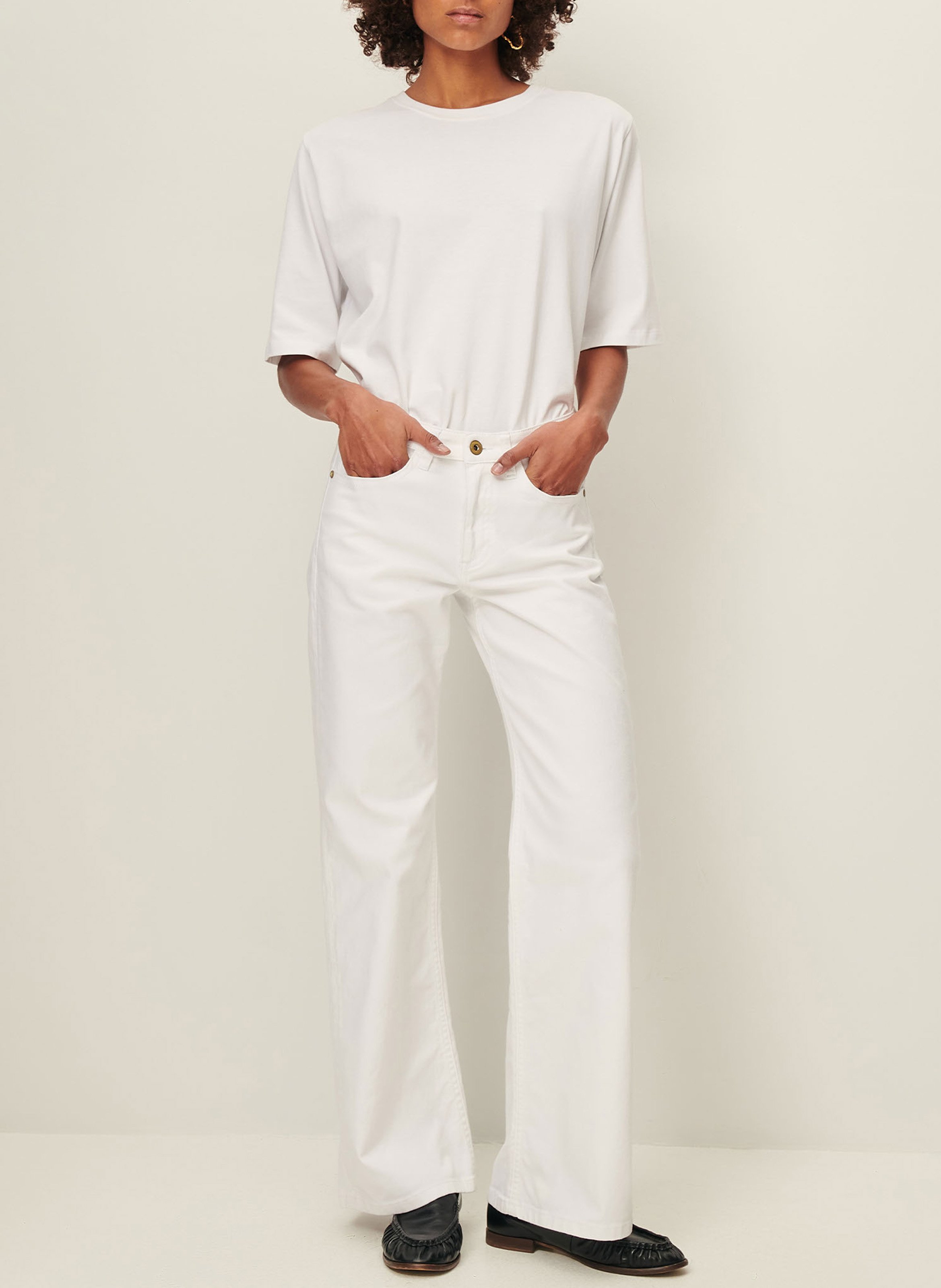 Jean droit taille basse délavé vega SESSUN Blanc