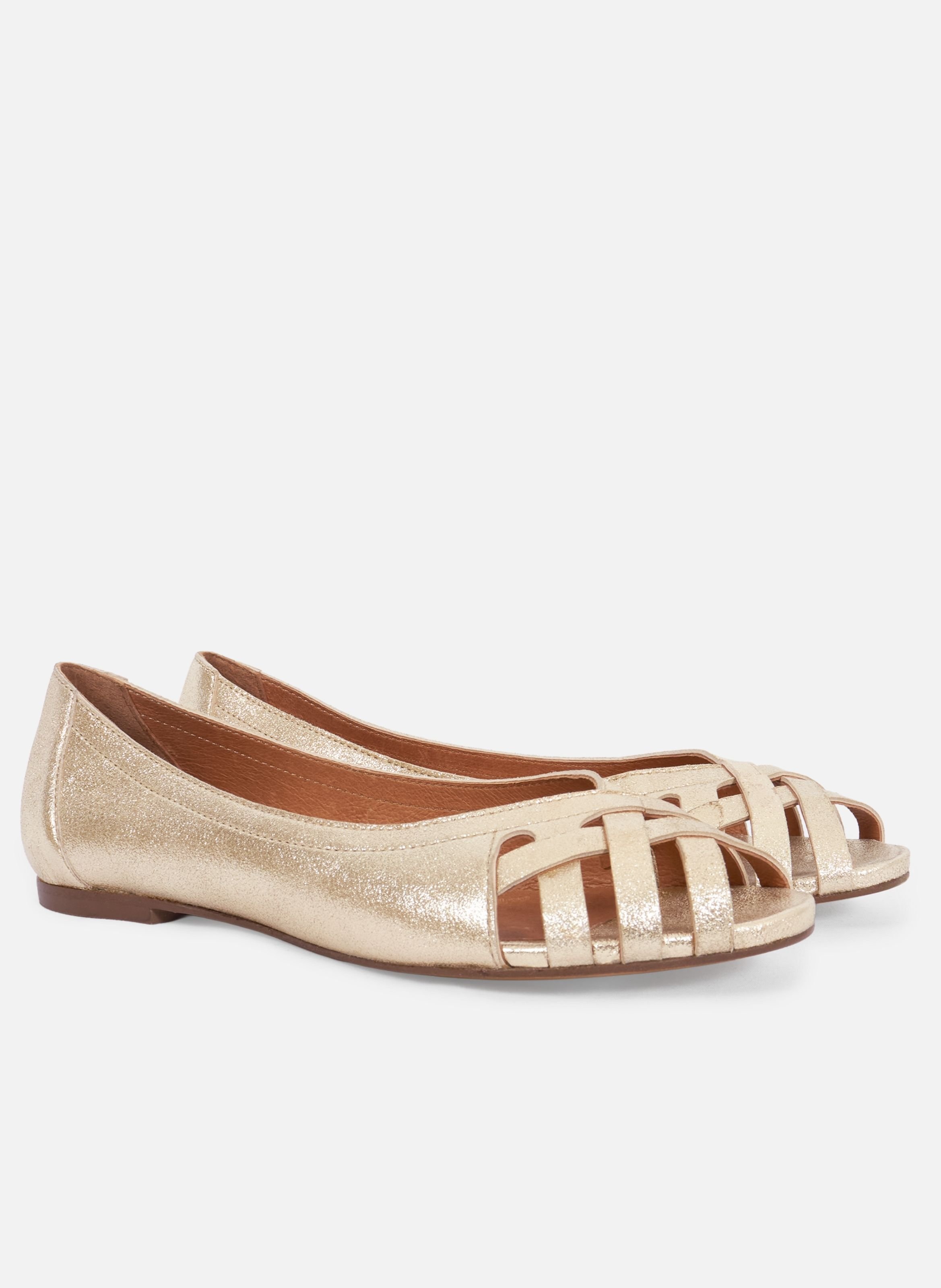 Ballerines brides manon cuir métallisé JULES & JENN Doré