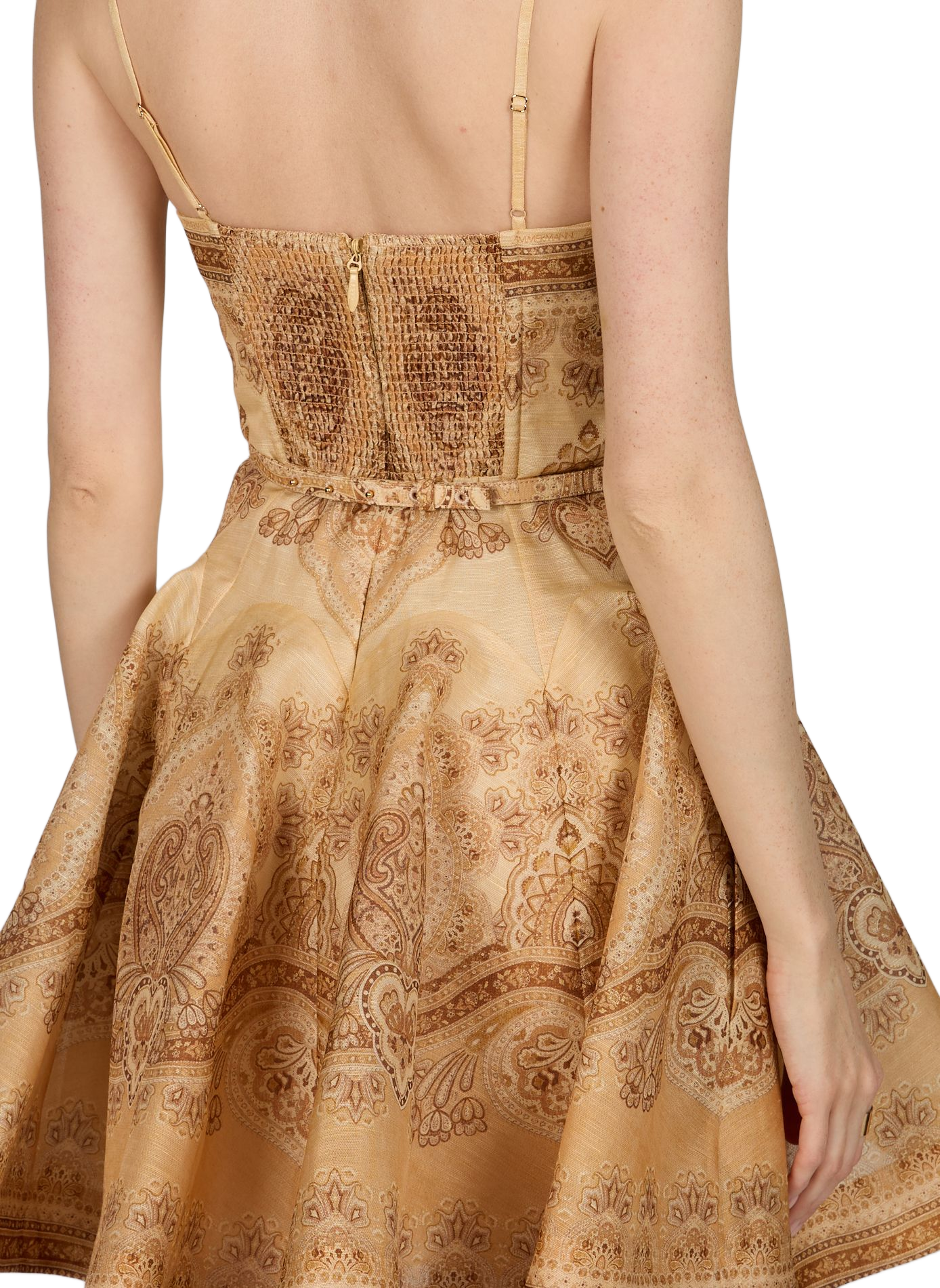 Mini robe torsadée Luna en lin et soie ZIMMERMANN Rose