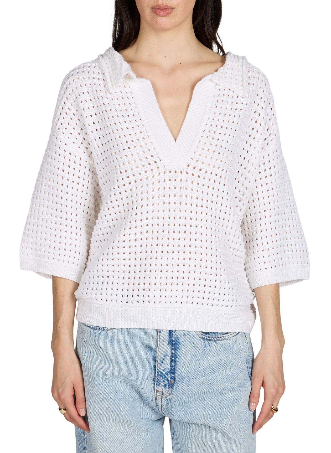 Polo maille Calaia à manches courtes ARTLOVE Beige