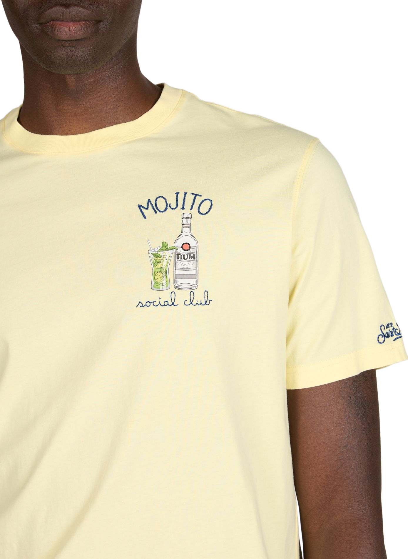 Embroidered round neck cotton T-shirt MC2 SAINT BARTH Yellow