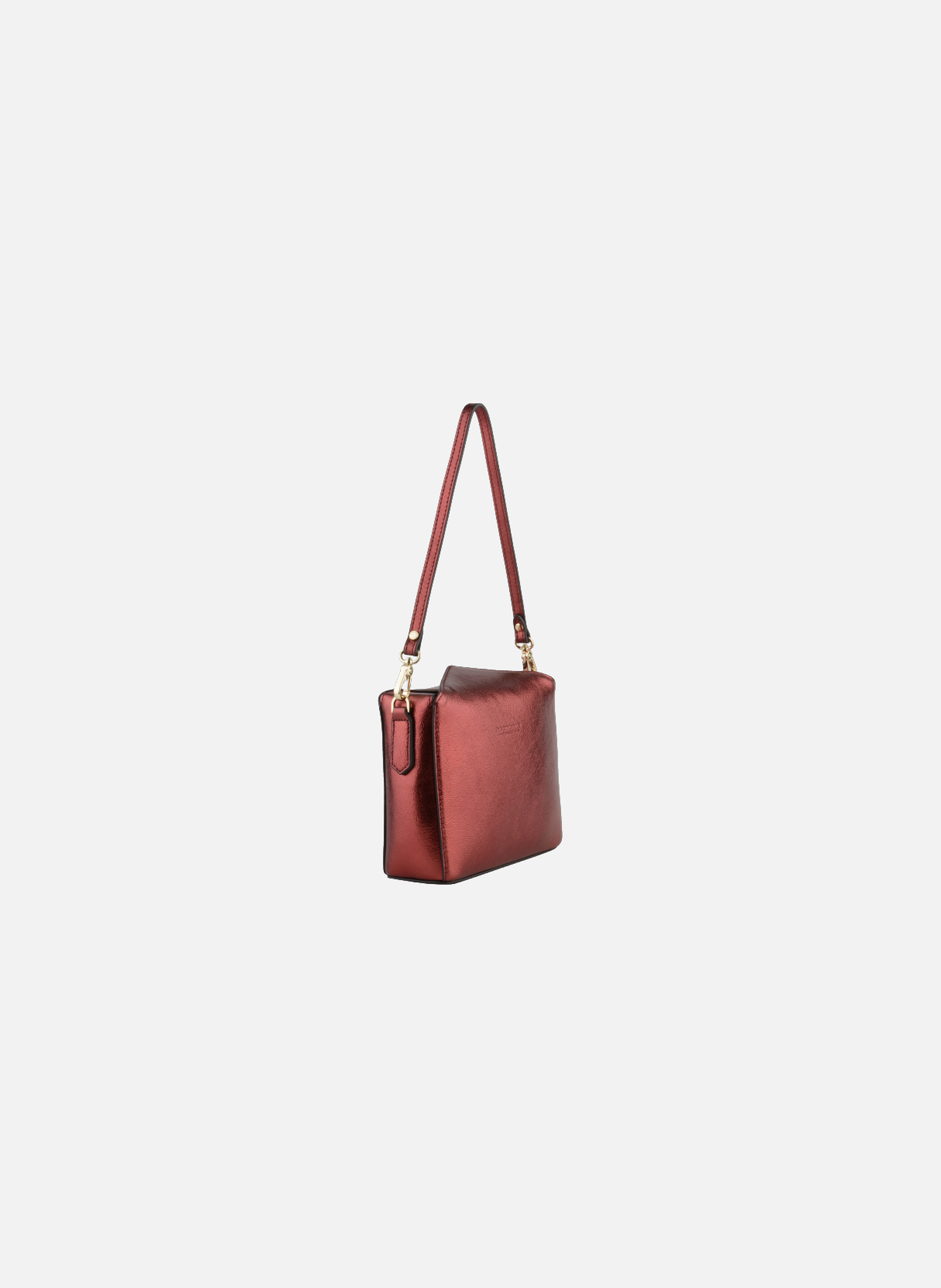 Cassetta metallic | sac porté crossbody en cuir de vachette POURCHET Rouge