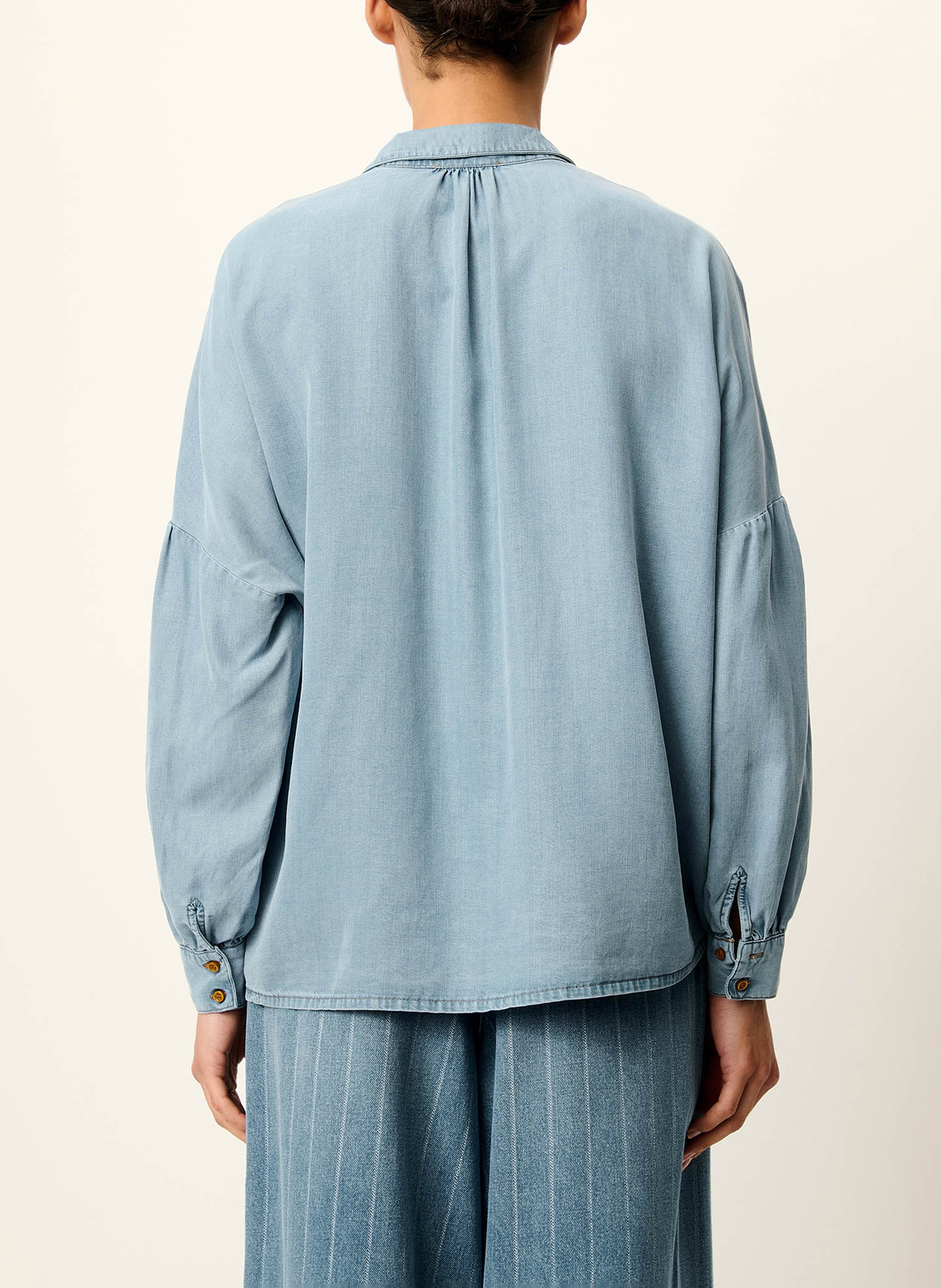 Chemise col classique en denim botania SESSUN Bleu