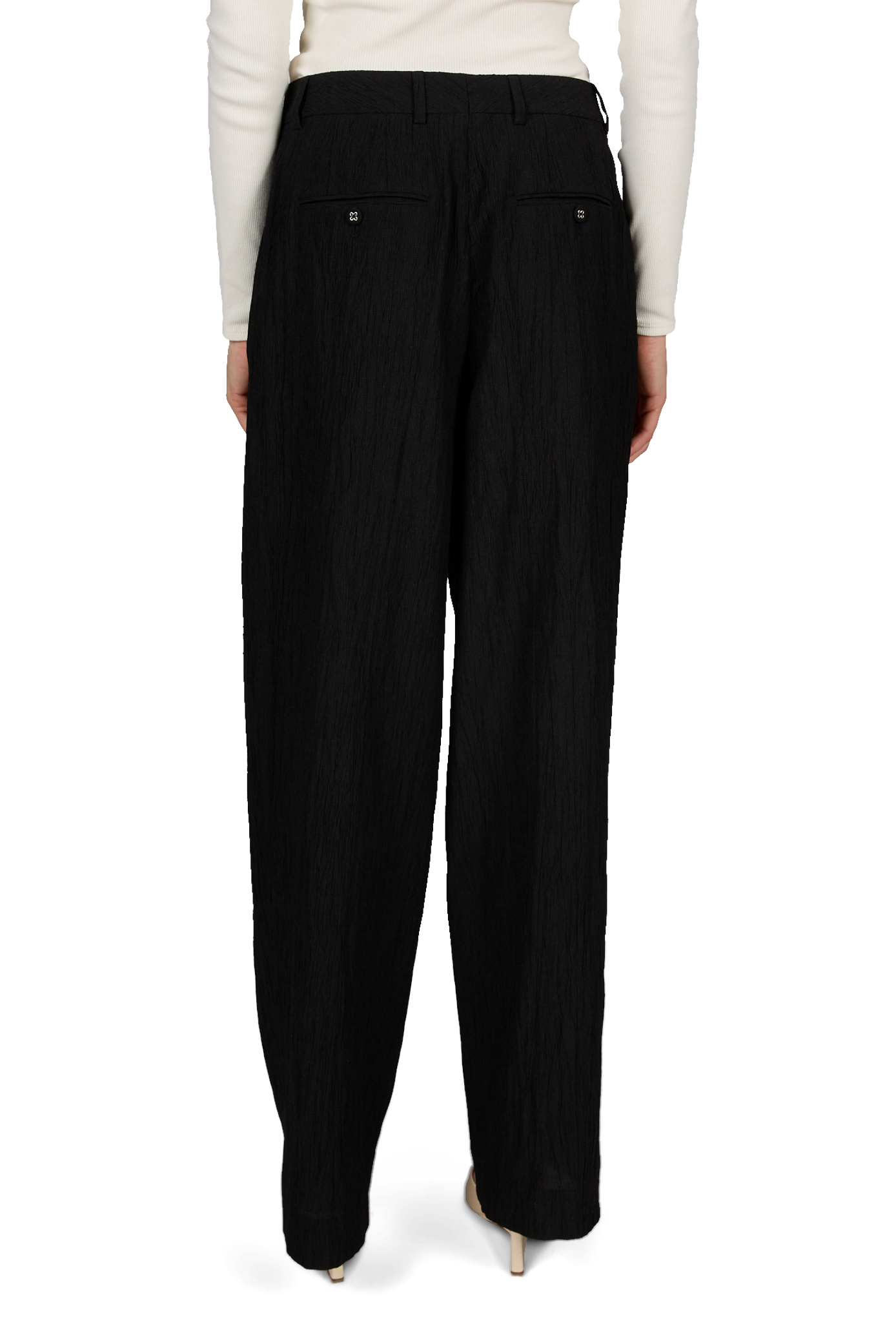 Geknitterte gerade Hose OFFICINE GENERALE Schwarz