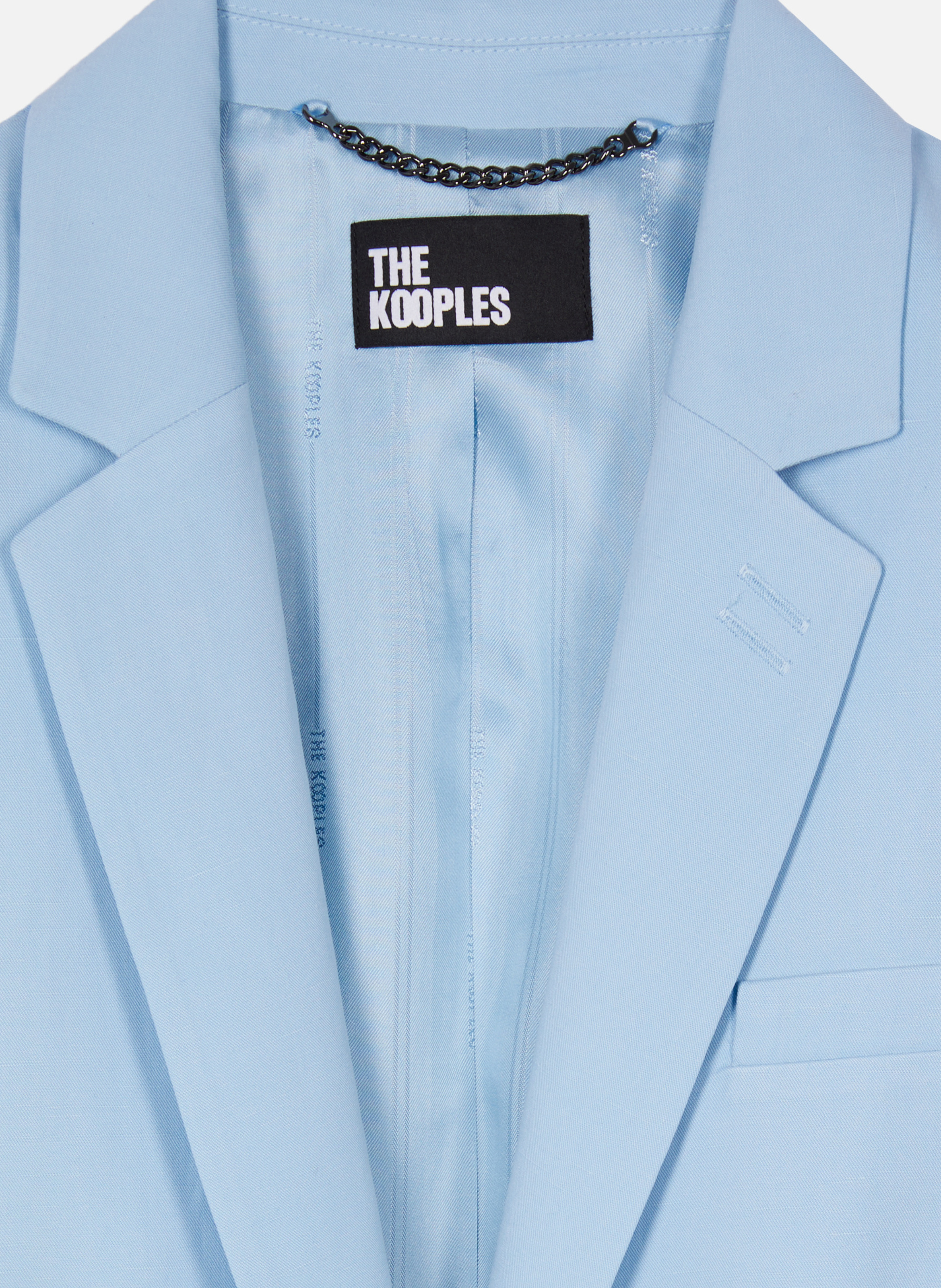 Veste de tailleur droite en lin et coton THE KOOPLES Bleu