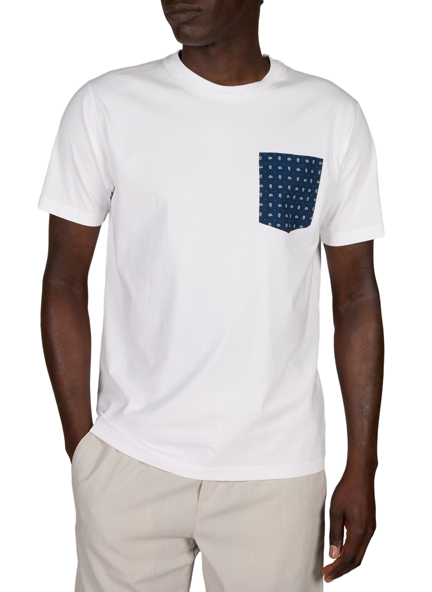 White T-shirt with printed chest pocket in cotton MC2 SAINT BARTH White