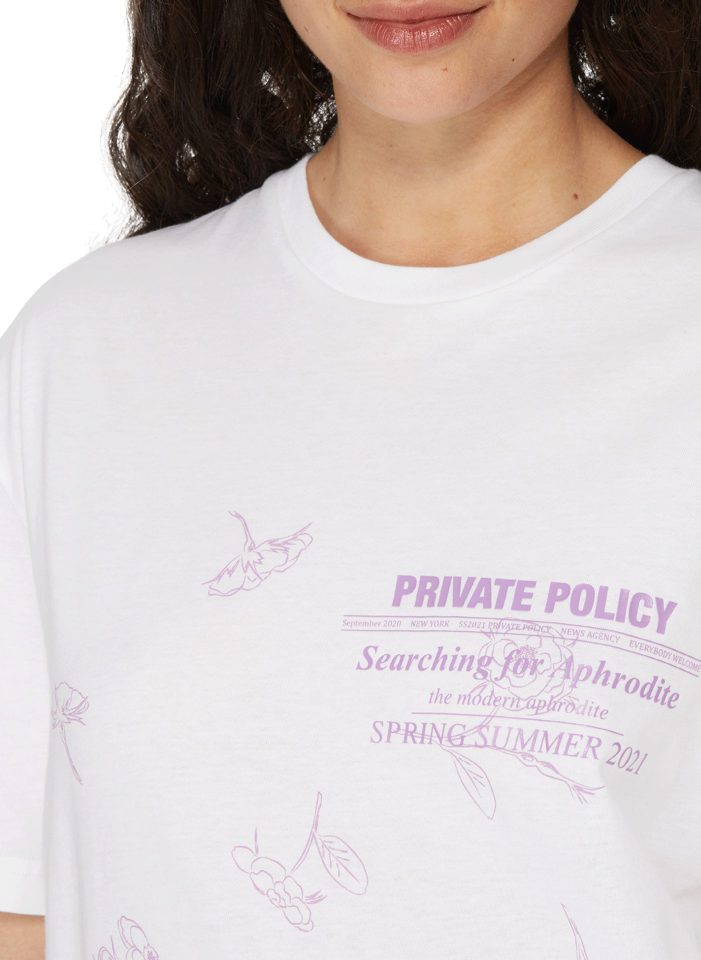 Rose Logo T-shirt PRIVATE POLICY White