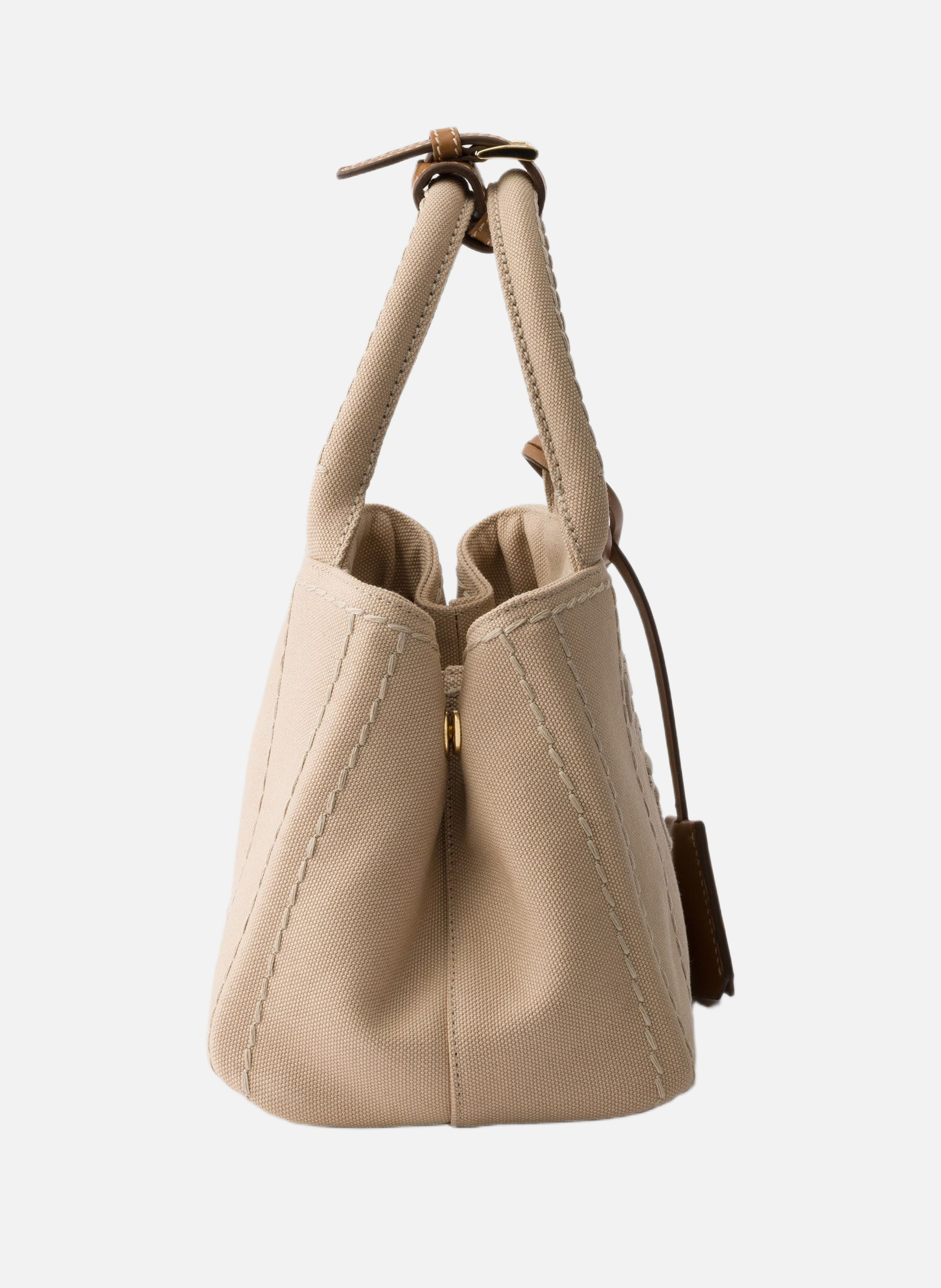 Mini sac prada jardinière en toile de coton PRADA Beige