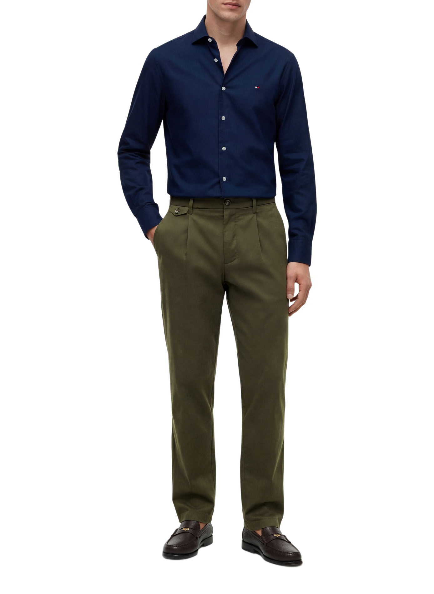 Straight classic collar shirt in cotton TOMMY HILFIGER Blue