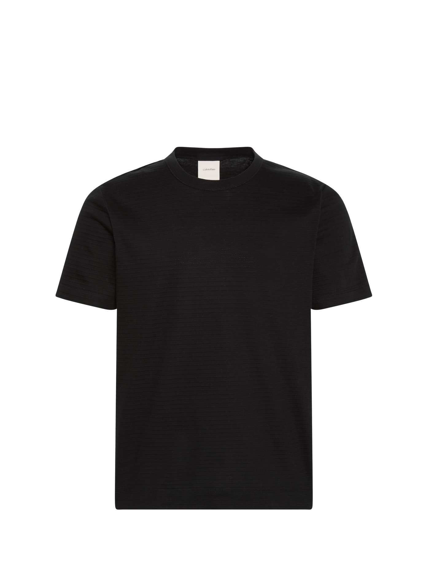 T-shirt droit manches courtes en coton CALVIN KLEIN Noir