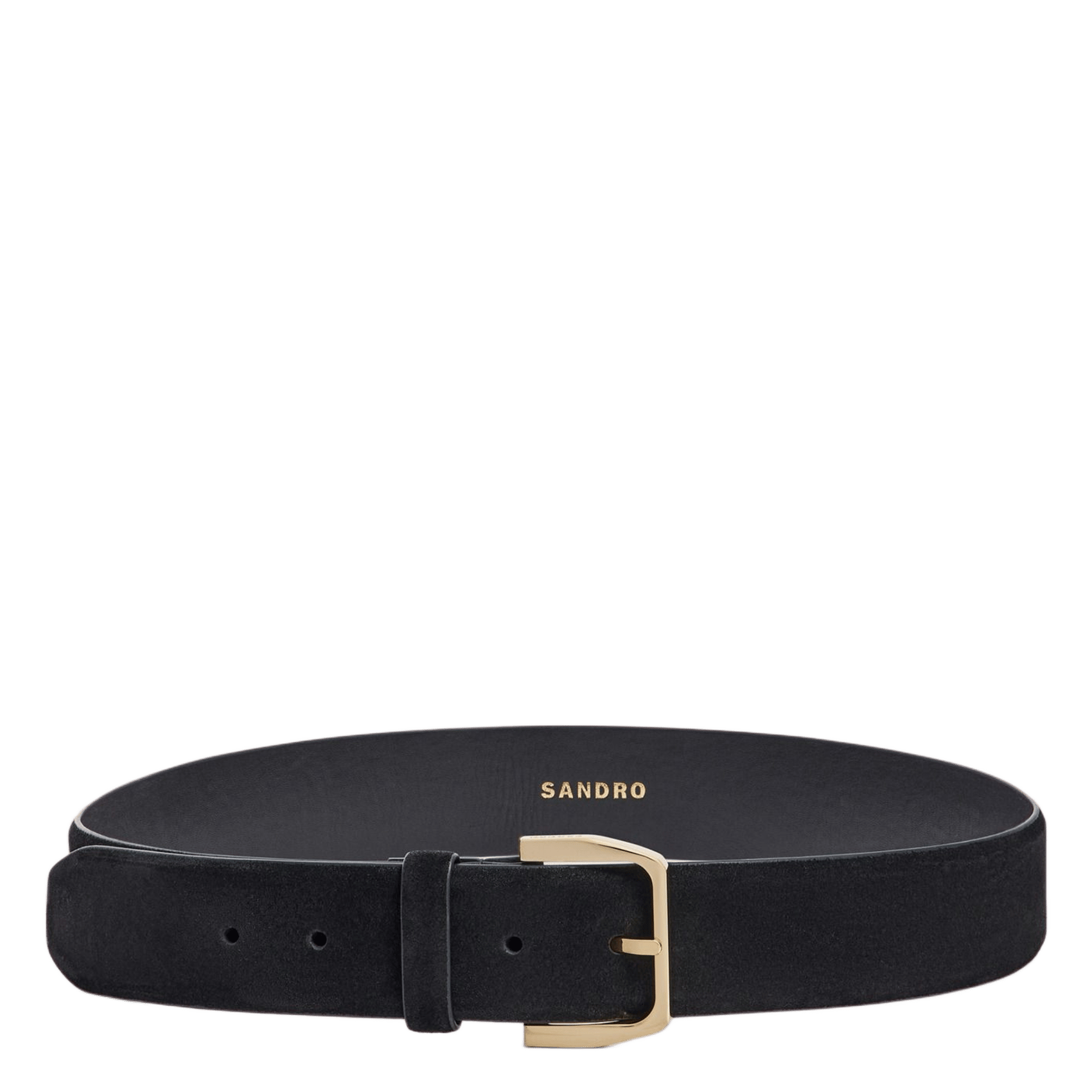 Ceinture large en cuir suède SANDRO Noir