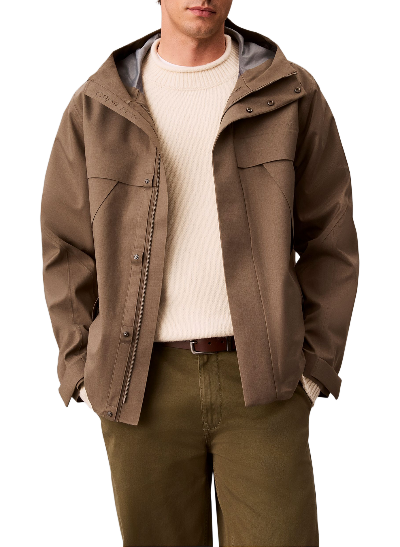 Parka courte à capuche  CALVIN KLEIN Khaki