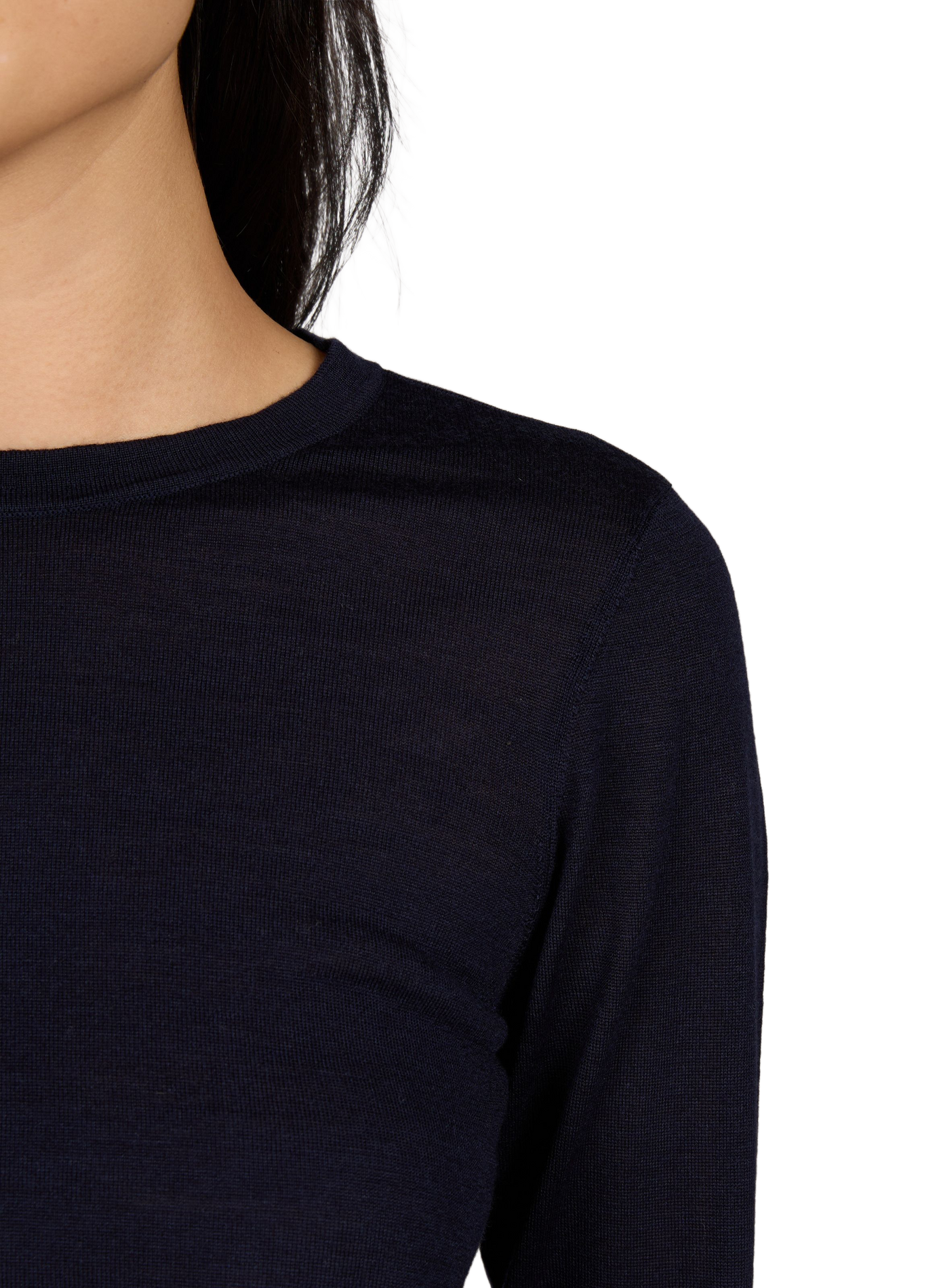 Maria straight merino wool round neck sweater PETITE MENDIGOTE Blue