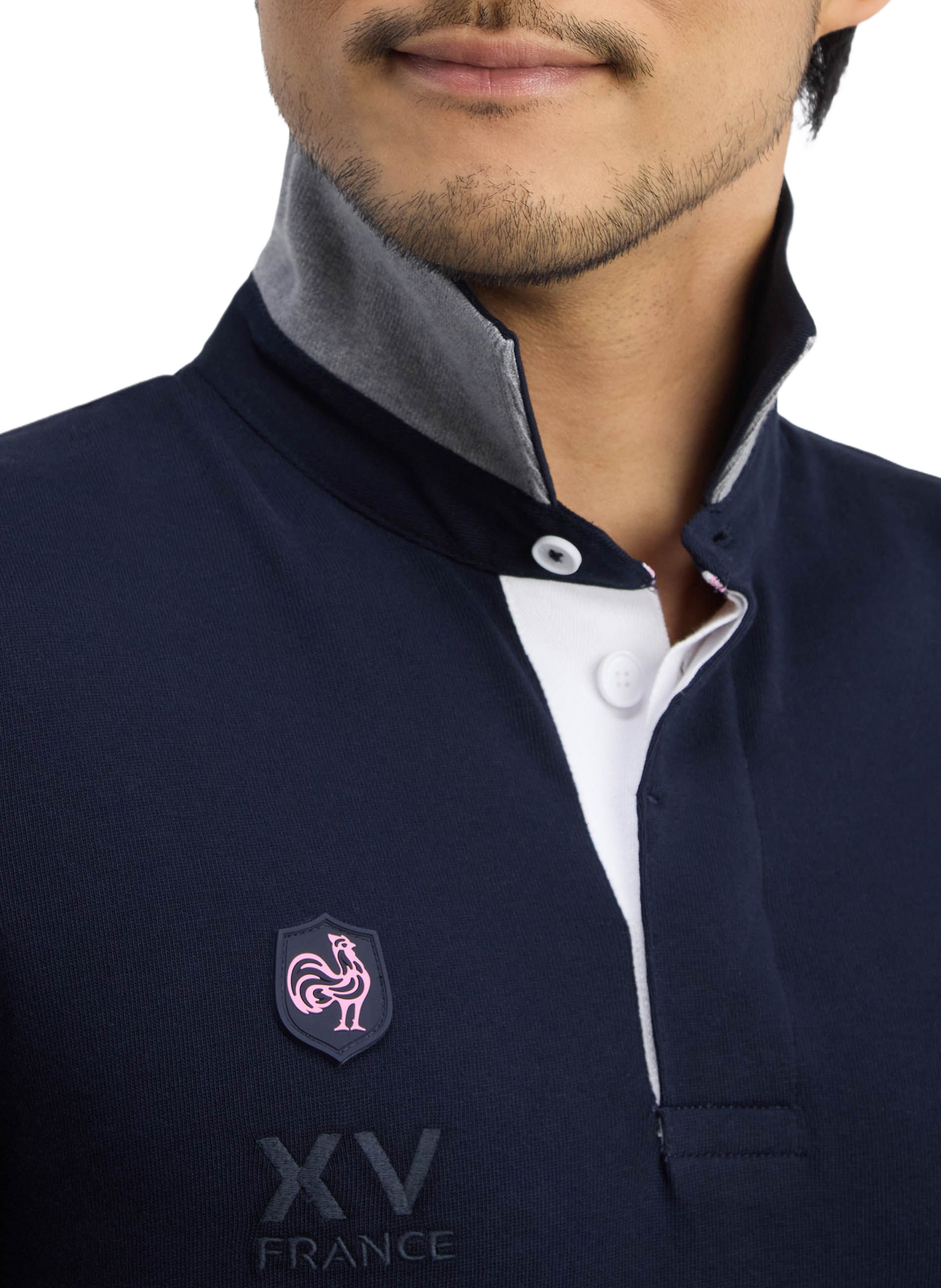 Gerader Baumwoll-Poloshirt EDEN PARK Blau