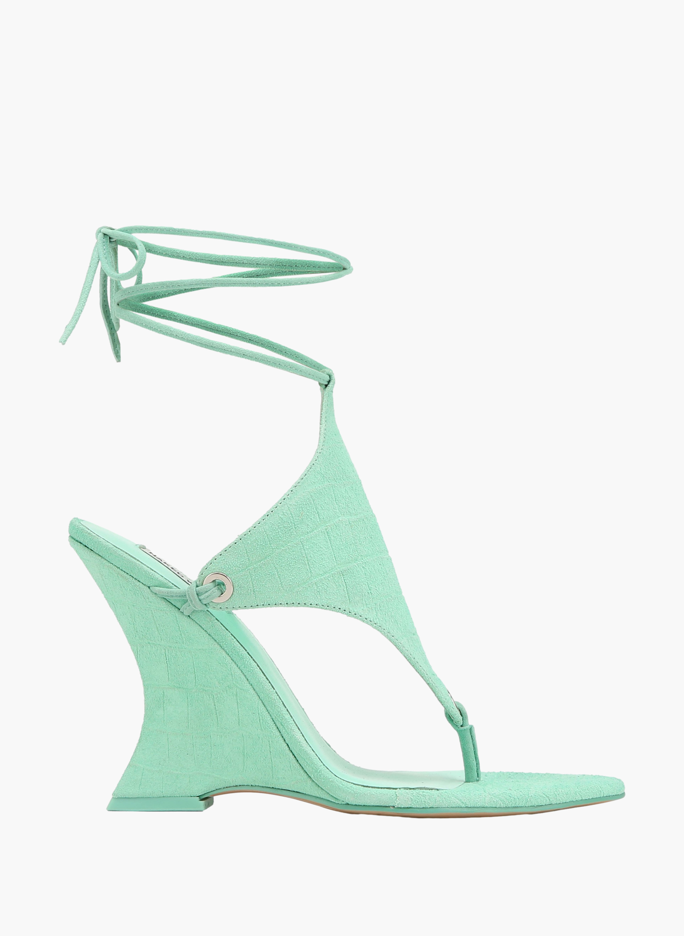 Rampage Absatzschuhe aus Veloursleder in Kroko-Optik NAKED WOLFE Grun