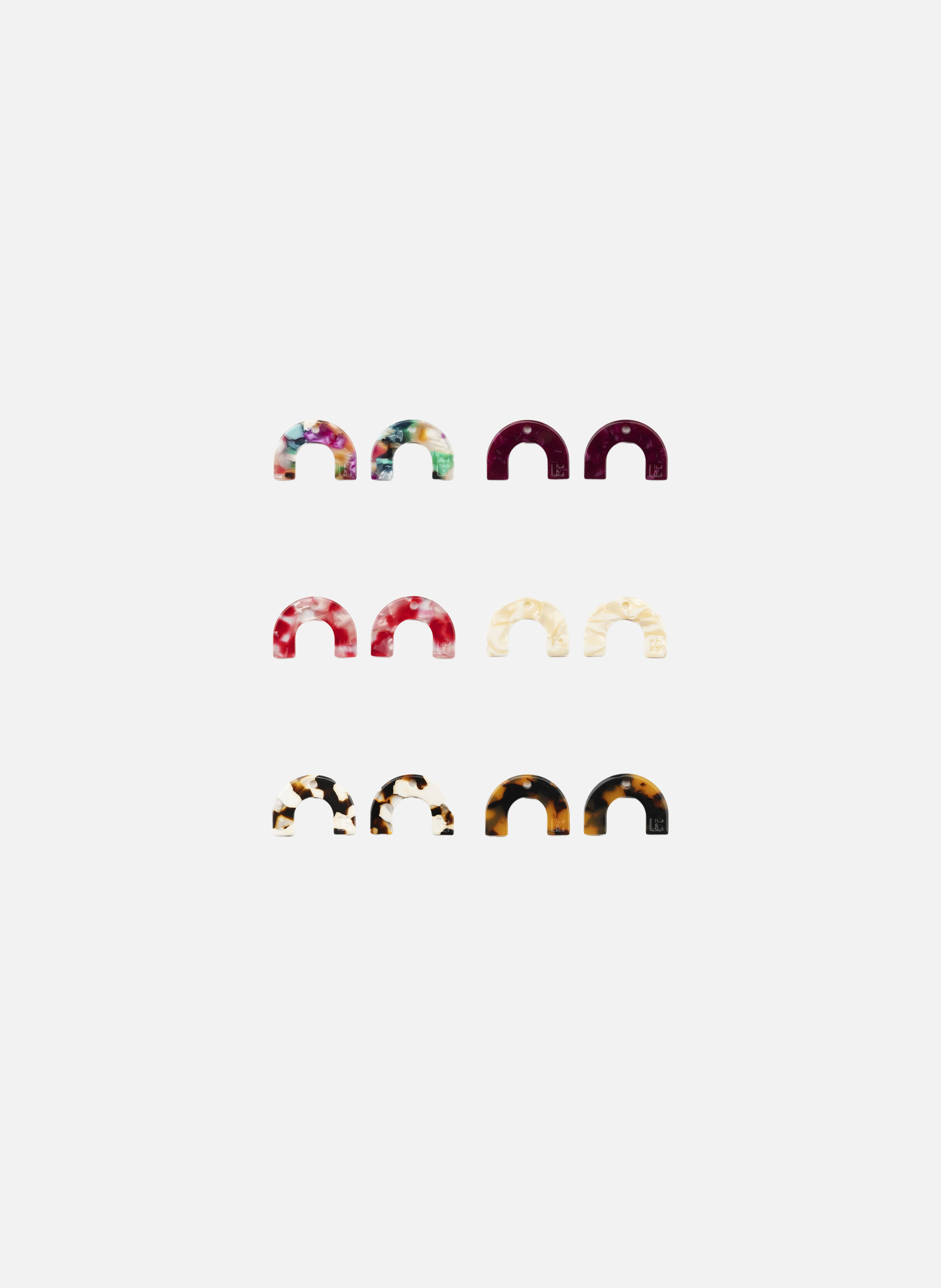 Charms arc-en-ciel en acétate de cellulose KURAGE GINZA Beige