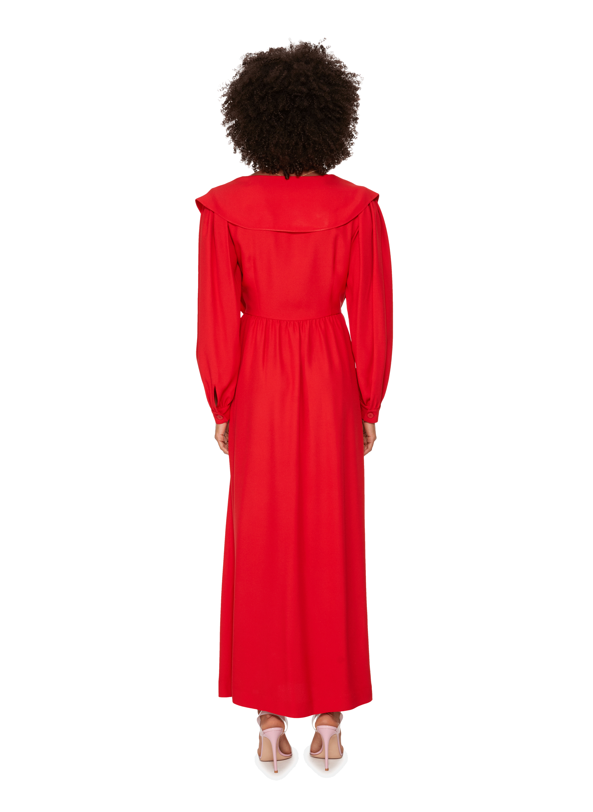 Lange jurk van satijn MIU MIU Rood