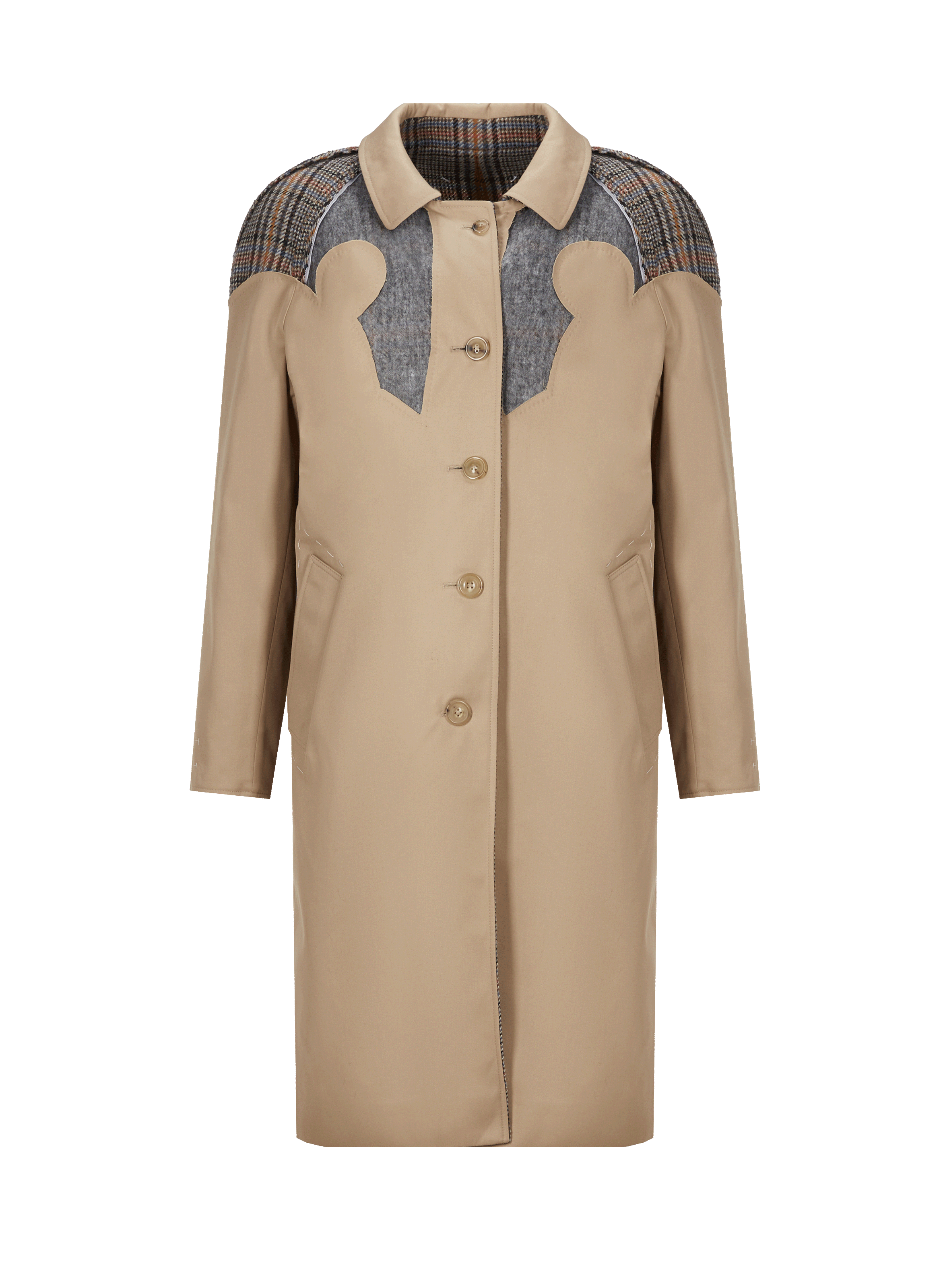 Bi-material trench coat  MAISON MARGIELA Beige