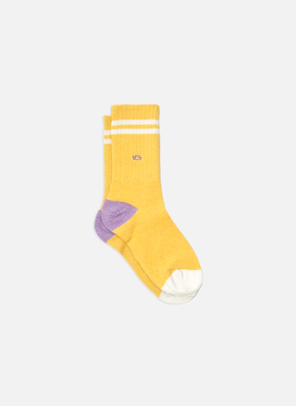 Chaussettes en coton peigné retro Jaune by BILLYBELT BILLYBELT Chaussettes en coton peigné retro Jaune