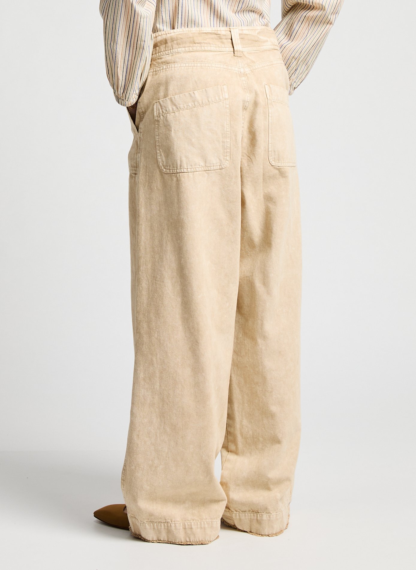 Wide leg organic cotton trousers LEON & HARPER Multicolour