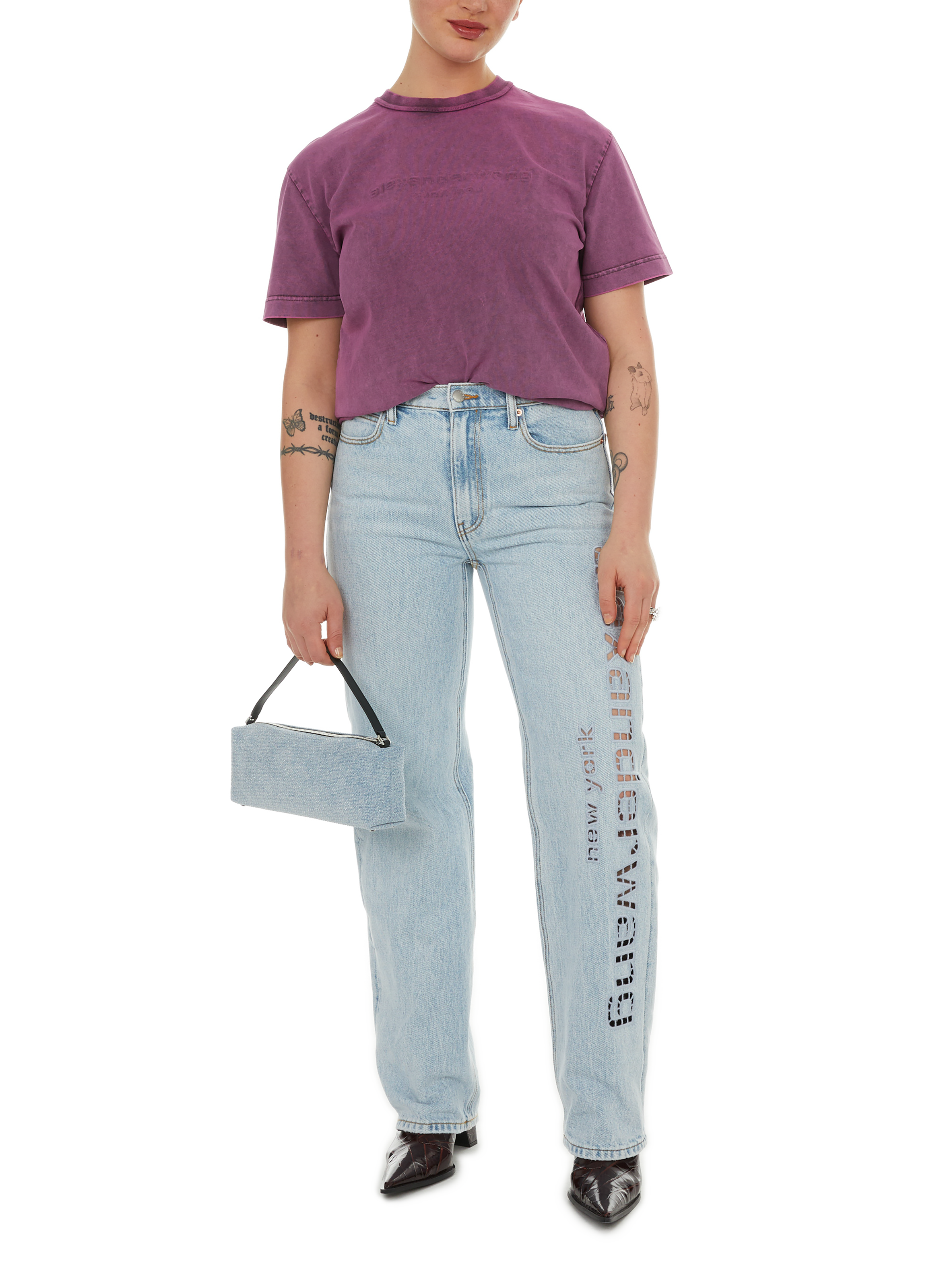 Sac à main à strass  ALEXANDER WANG Blanc