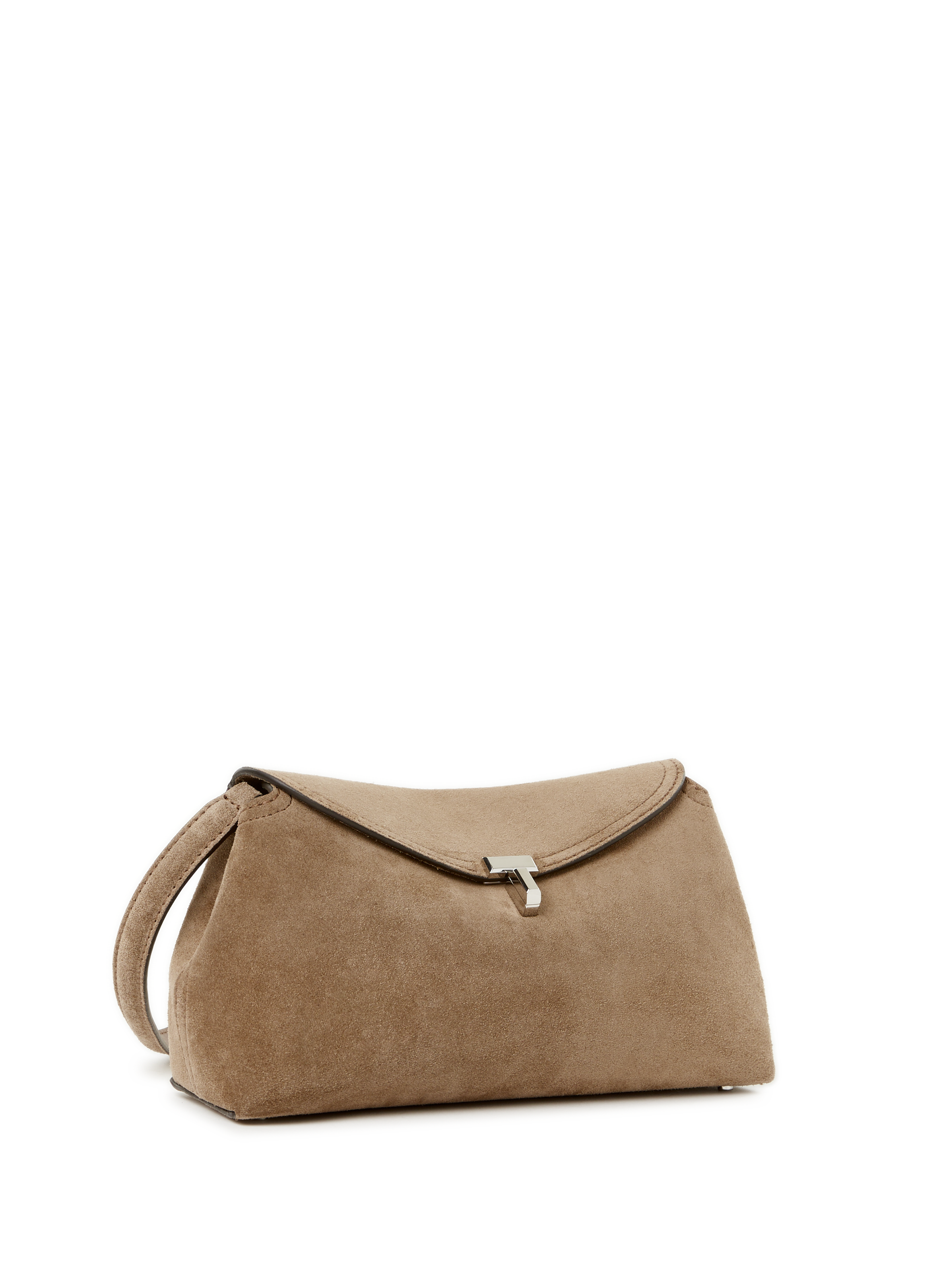 Suede Leather T-Lock Handbag TOTEME Brown