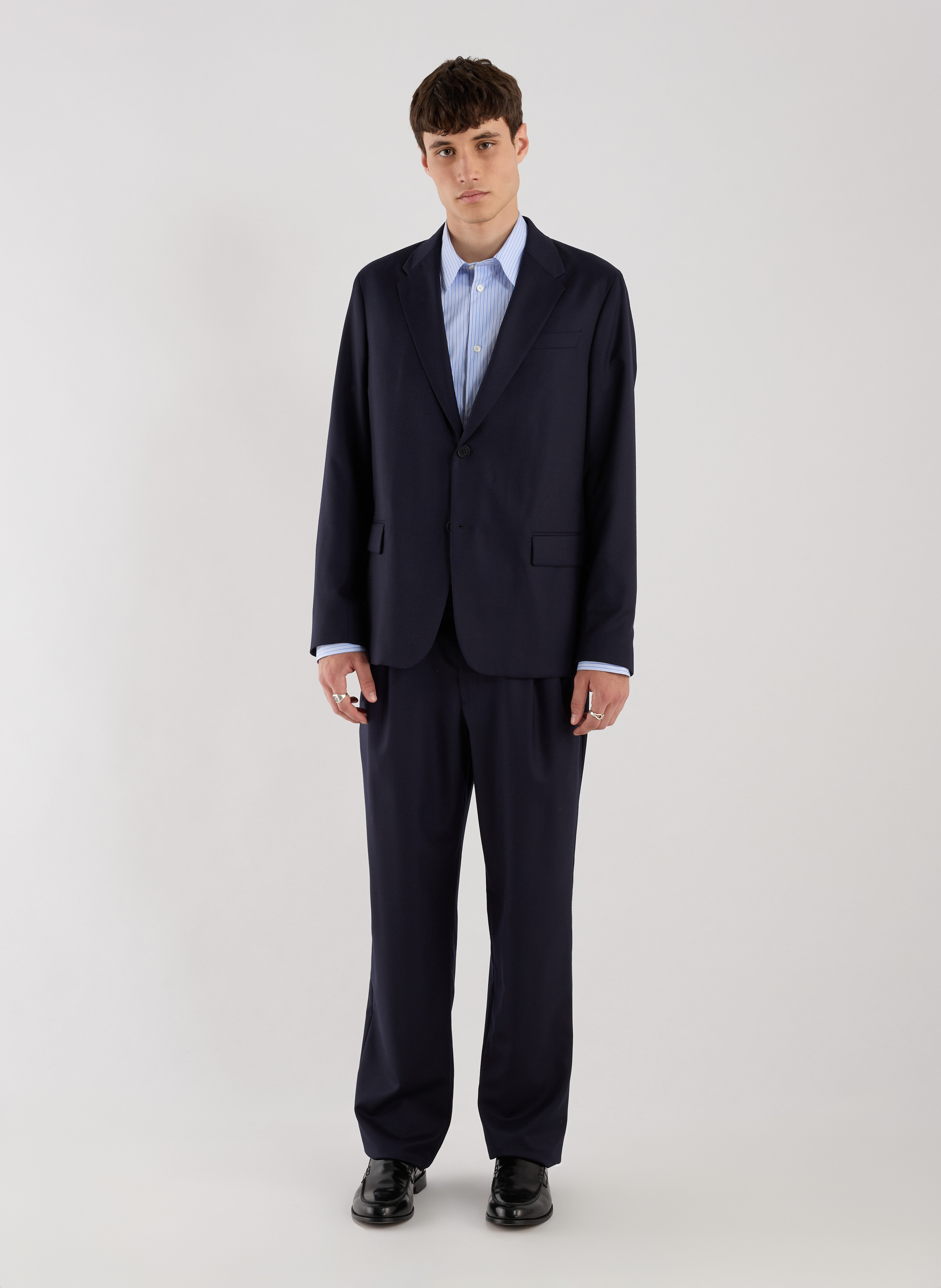 Houndstooth wool suit trousers SAISON 1865 Blue