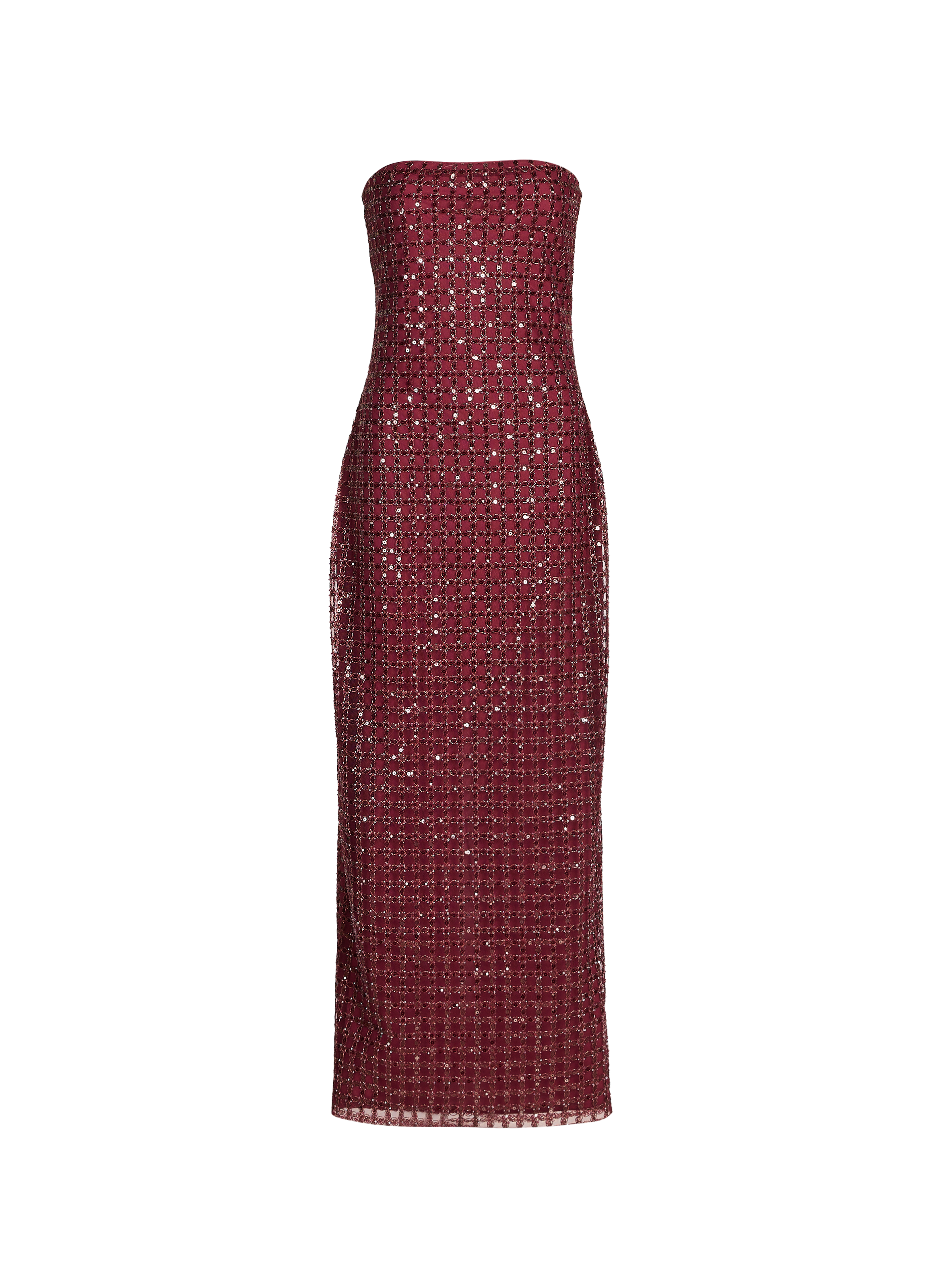 Robe tube longue perlée  ROTATE Rouge