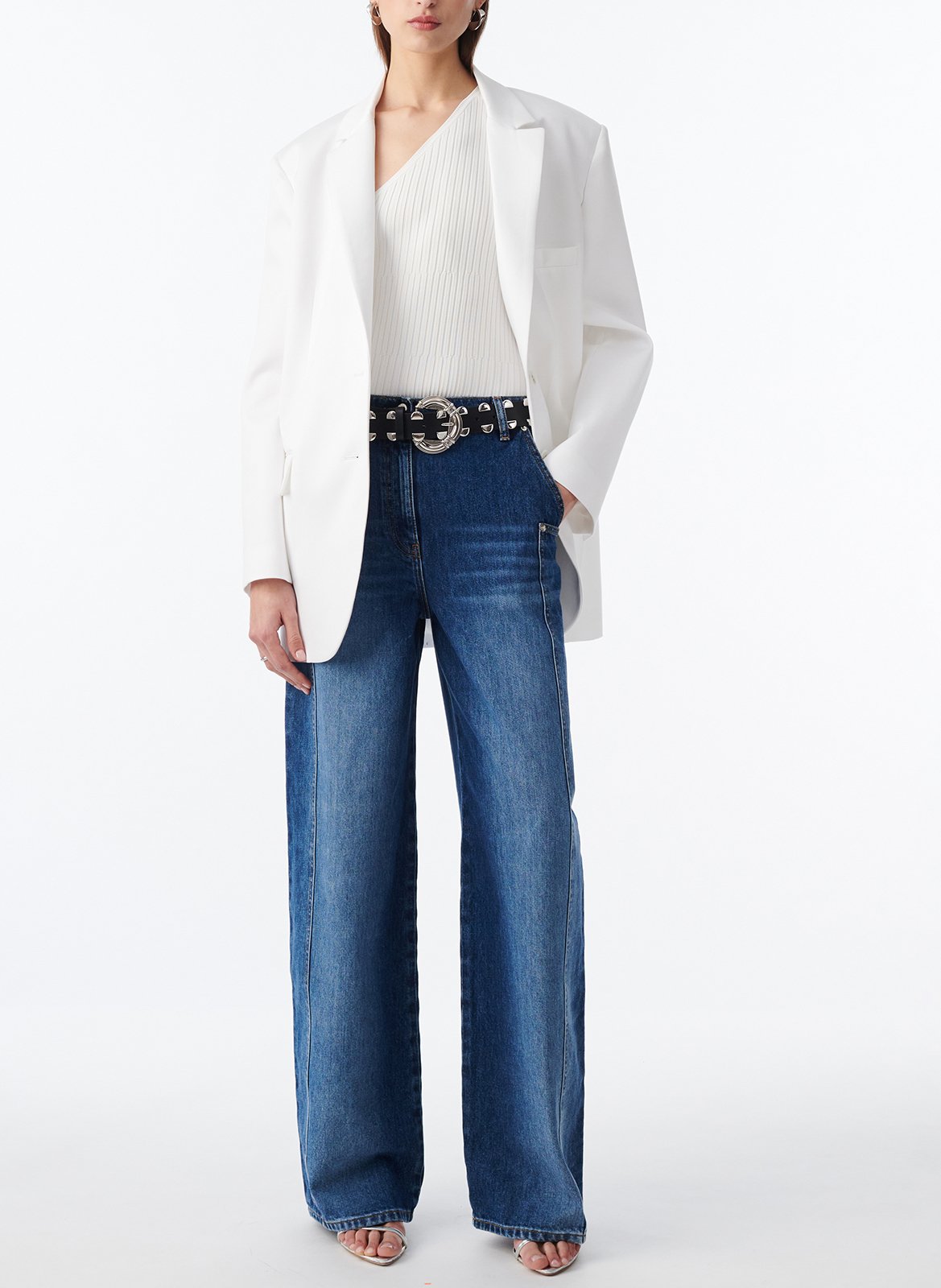 Jean large en denim de coton eimeo IRO Bleu