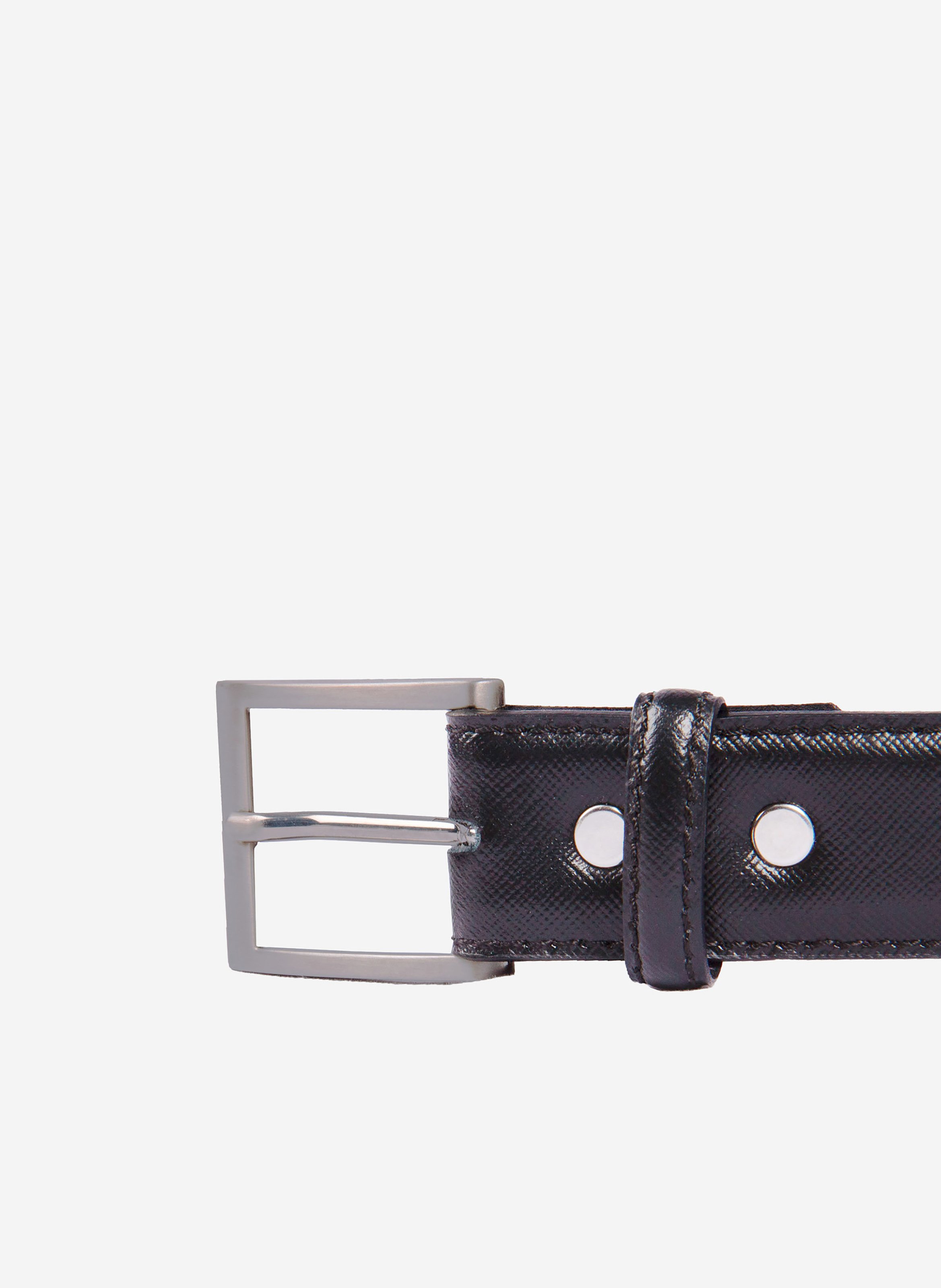 Ceinture classique cuir gravé JULES & JENN Noir