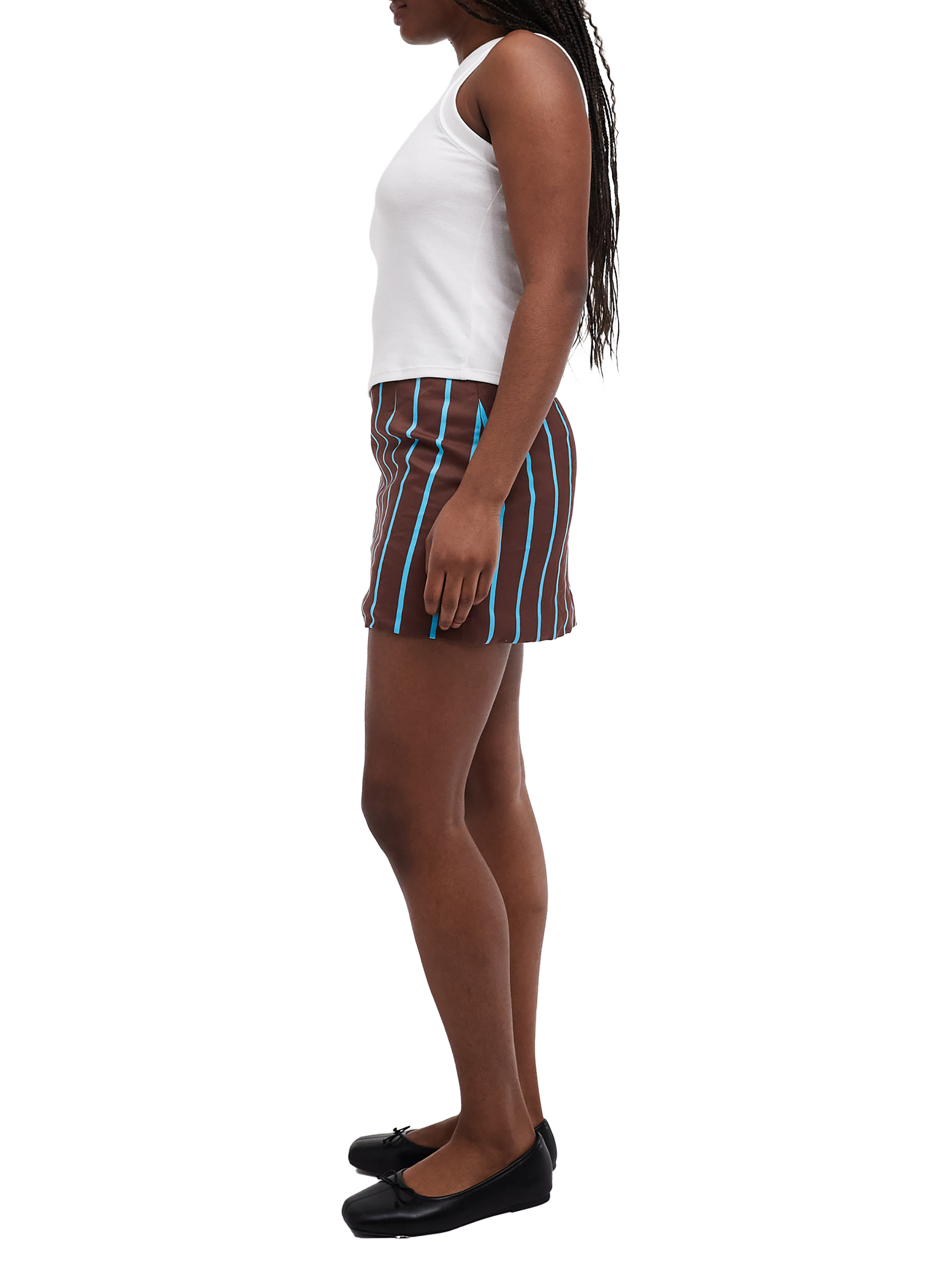 Mini skirt with stripes TOPSHOP Brown