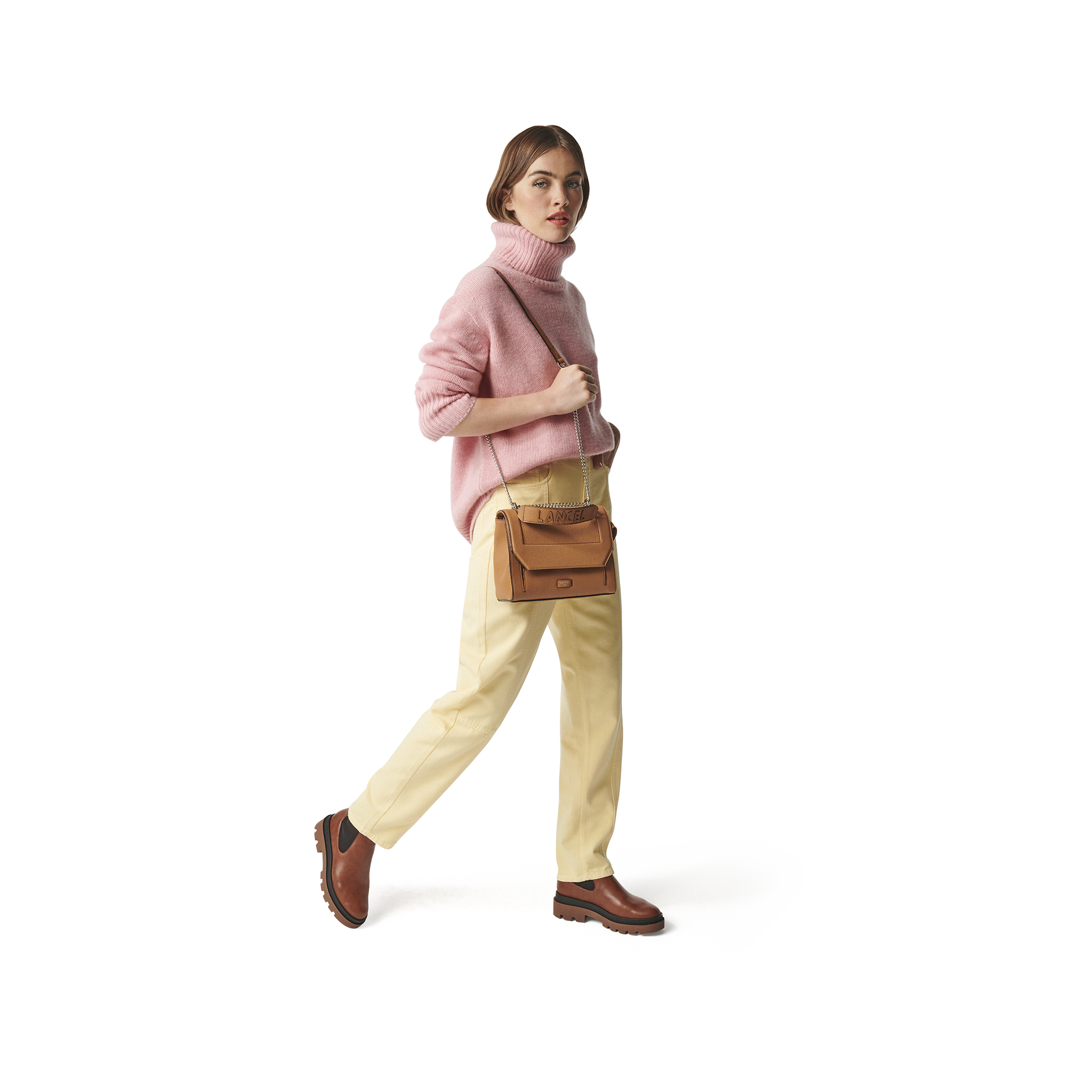 Sac rabat m ninon de lancel en cuir LANCEL Marron