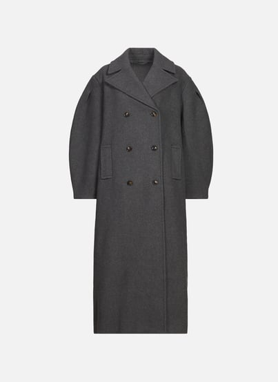 Oversized long woolen peacoat GANNI Oversized long woolen peacoat GANNI