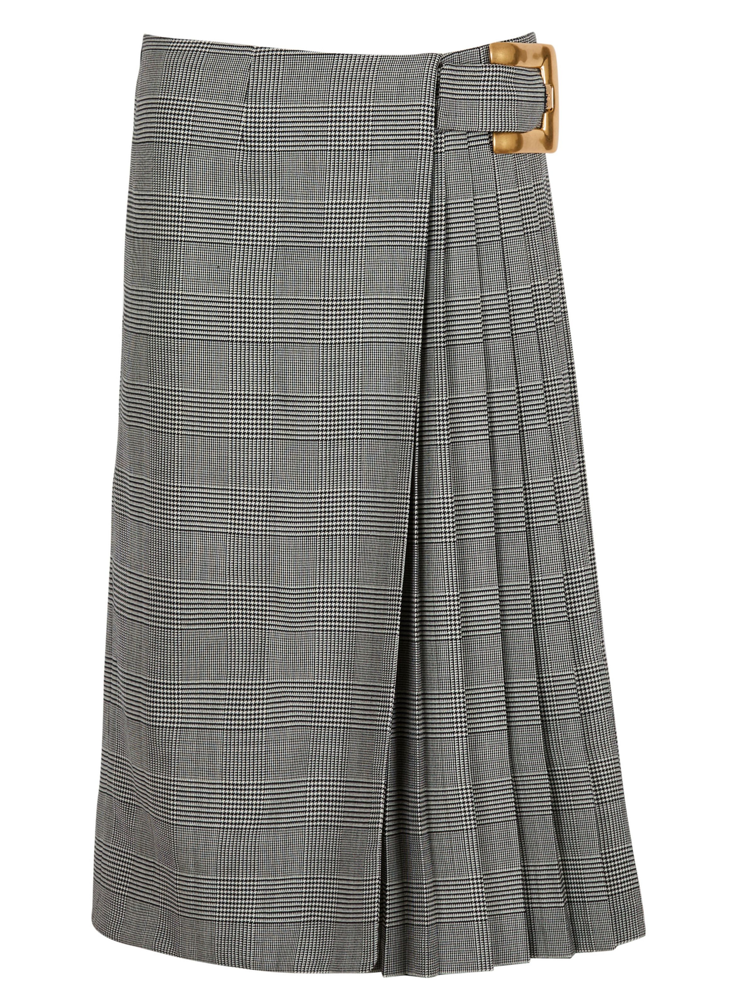 Jupe midi à imprimé prince de galles BALMAIN Noir