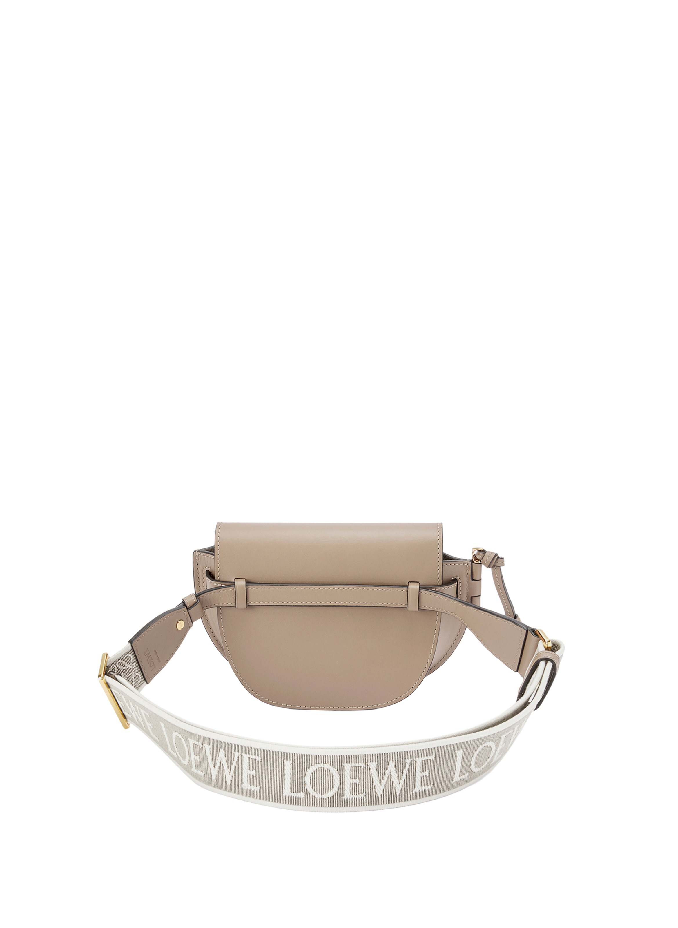 Sac Gate Dual modèle Mini en cuir de veau souple et jacquard LOEWE Beige