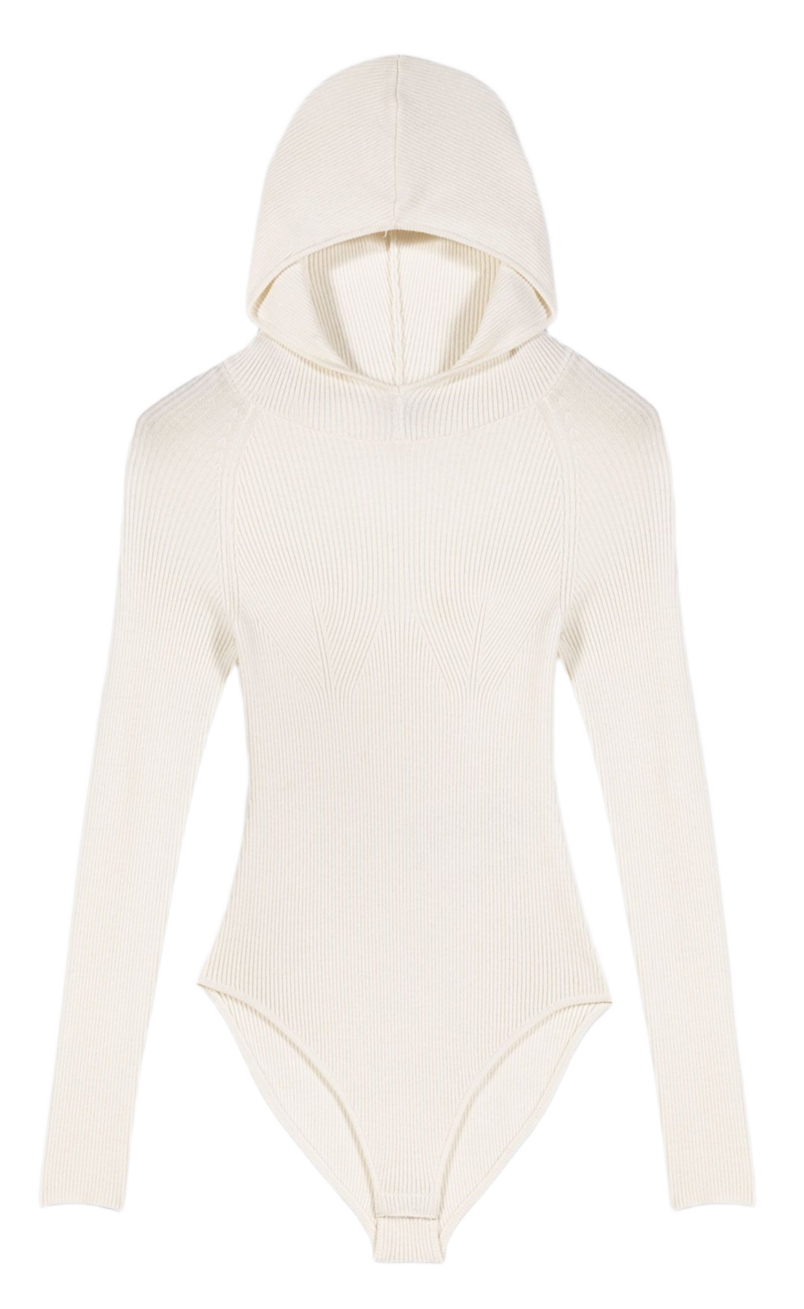 Body en laine mélangée à capuche MAJE Beige